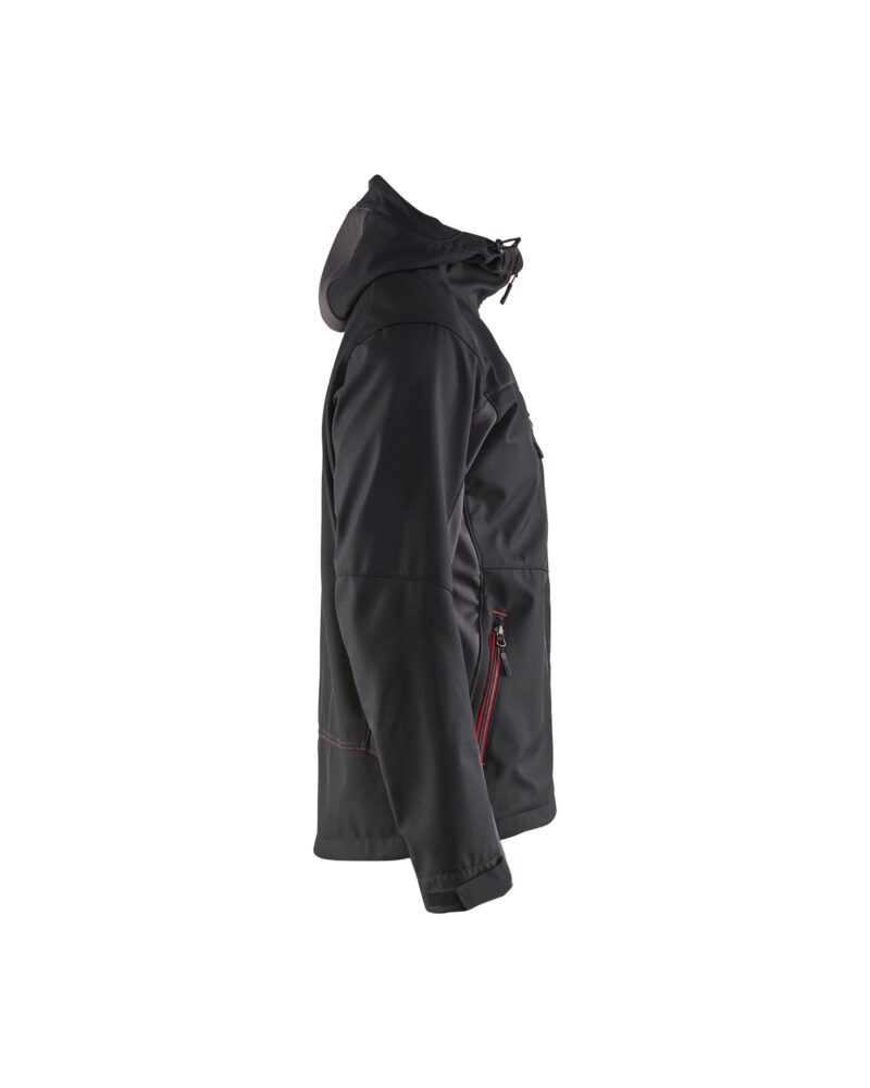 Blåkläder Softshell jack 4753 - Zwart/Rood zijkant