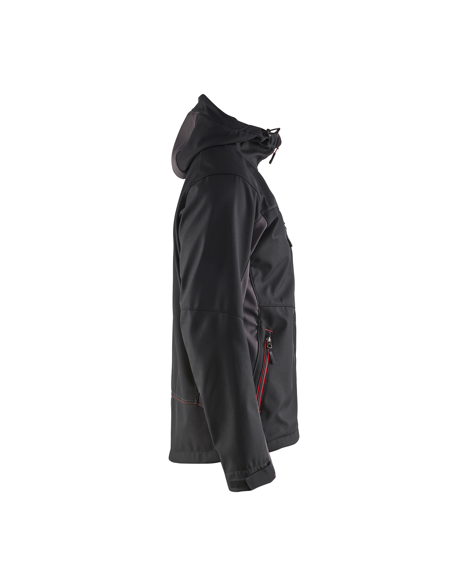Blåkläder Softshell jack 4753 - Zwart/Rood zijkant