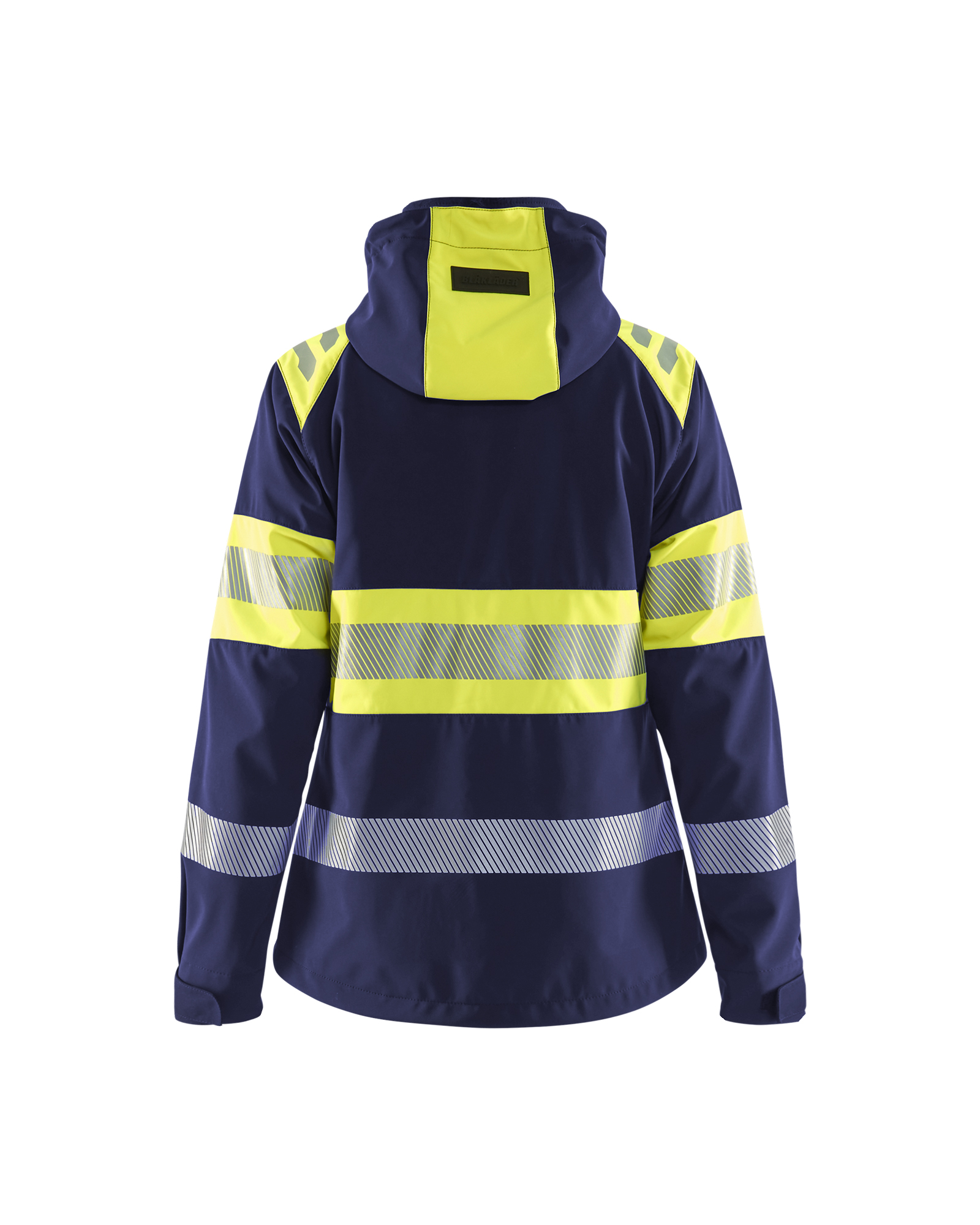 Blåkläder Dames Softshell Jack High Vis 4404 - Marine / High Vis Geel achterkant