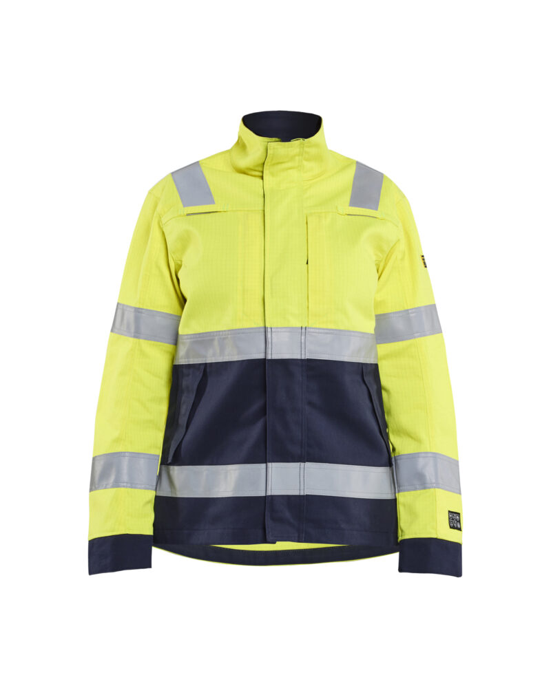 Blåkläder Dames Multinorm jack 4091 - High Vis Geel/Marineblauw voorkant