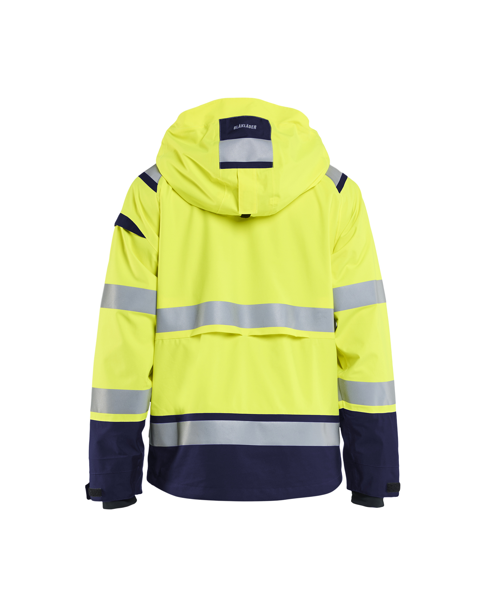 Blåkläder Shell jack High Vis 4987 - High Vis Geel/Marineblauw achterkant