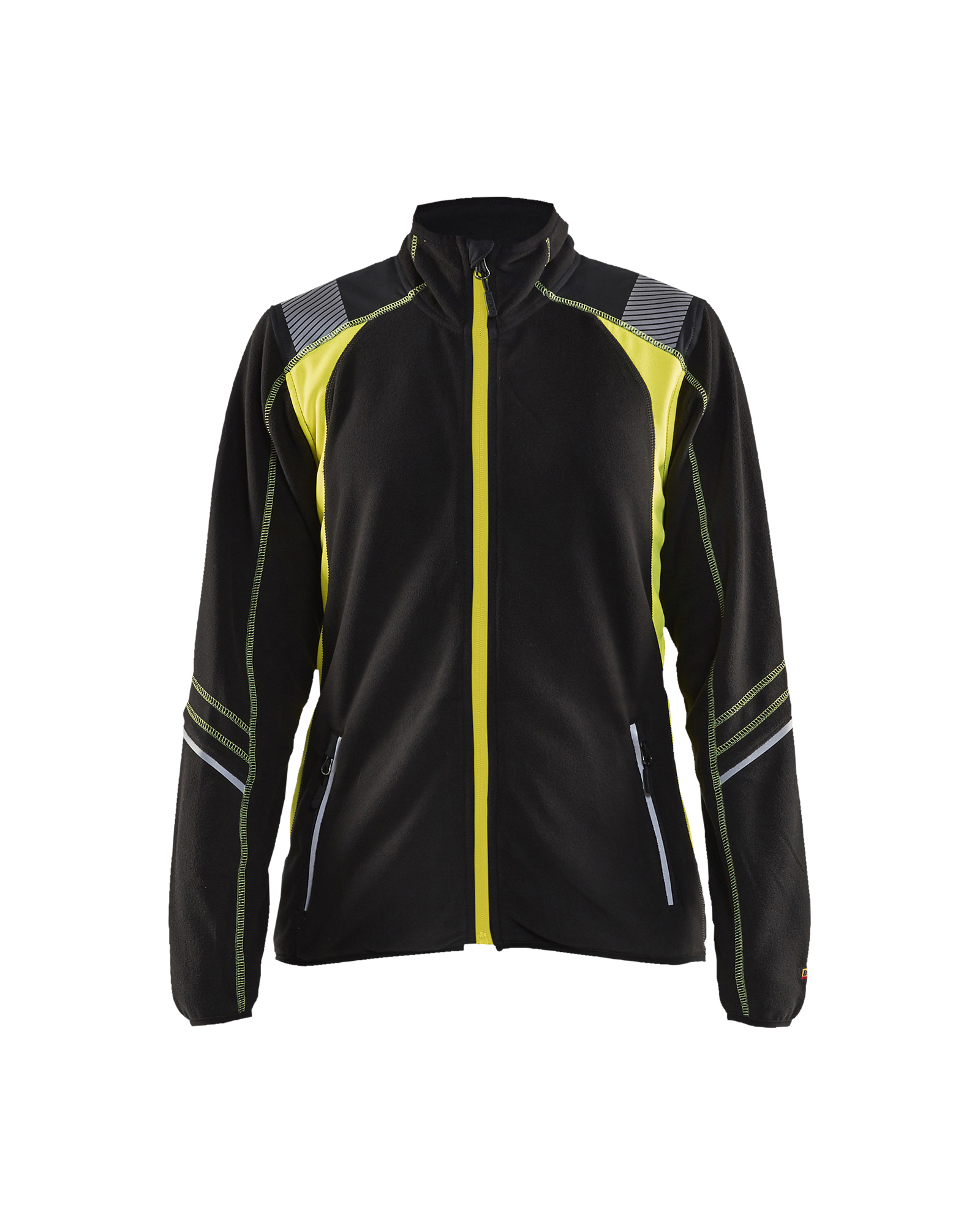 Blåkläder Dames microfleecevest Visible 4973 - Zwart / High Vis Geel voorkant