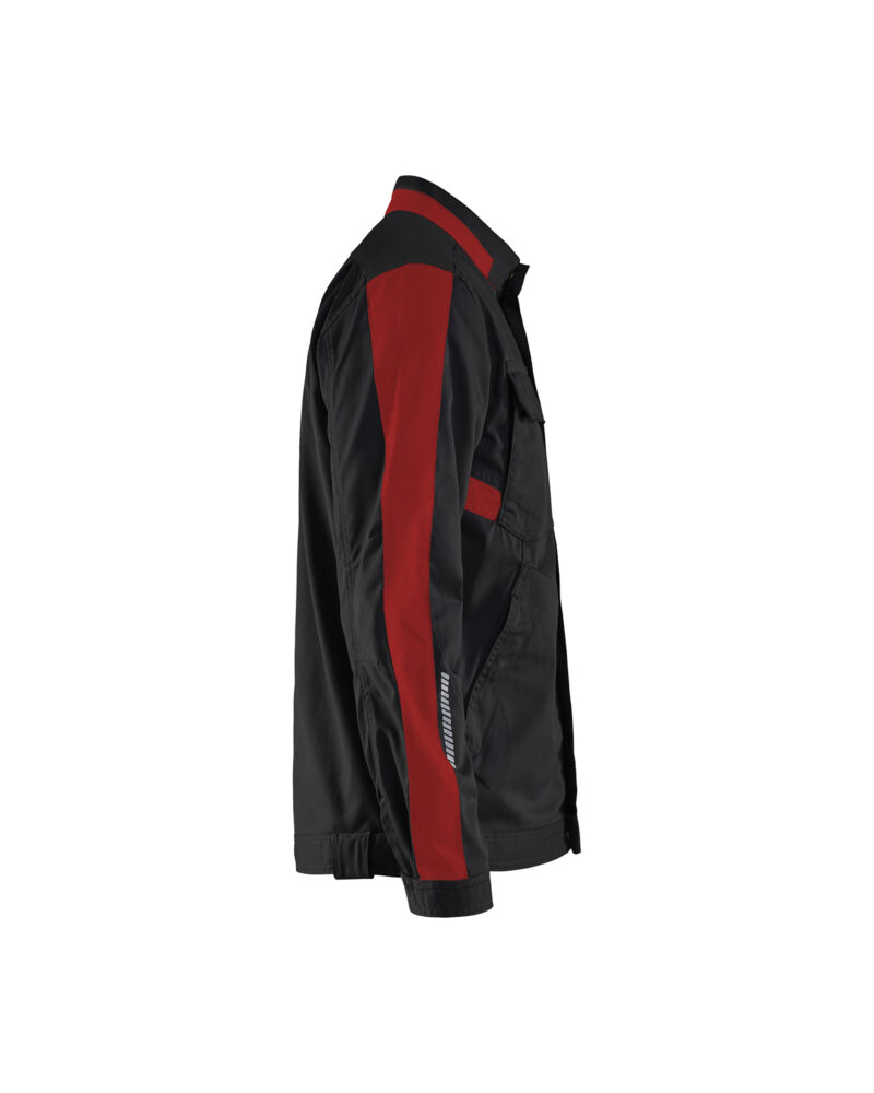 Blåkläder Industrie jack stretch 4444 - Zwart/Rood zijkant