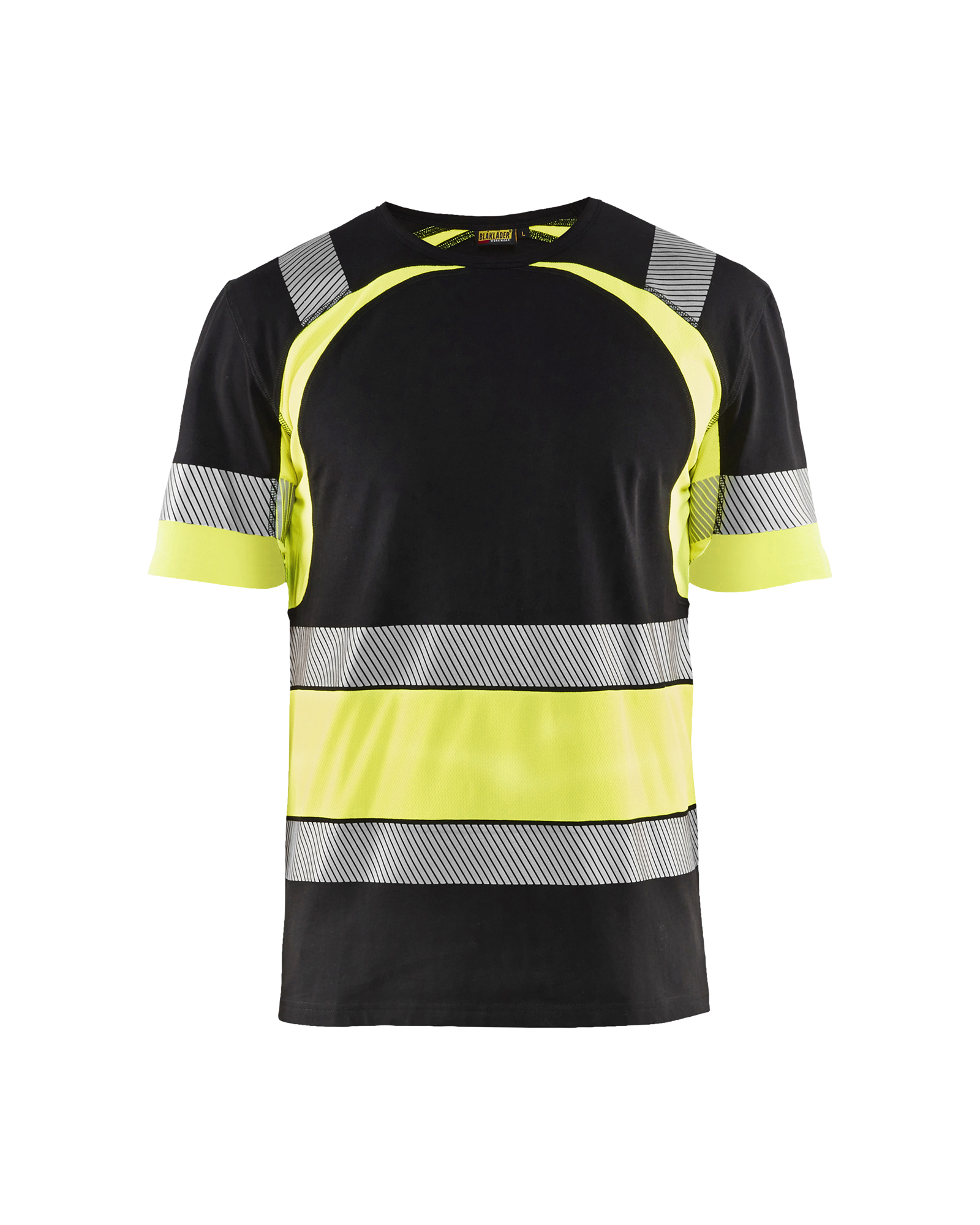 Blåkläder T-shirt High Vis 3421 - Zwart / High Vis Geel voorkant