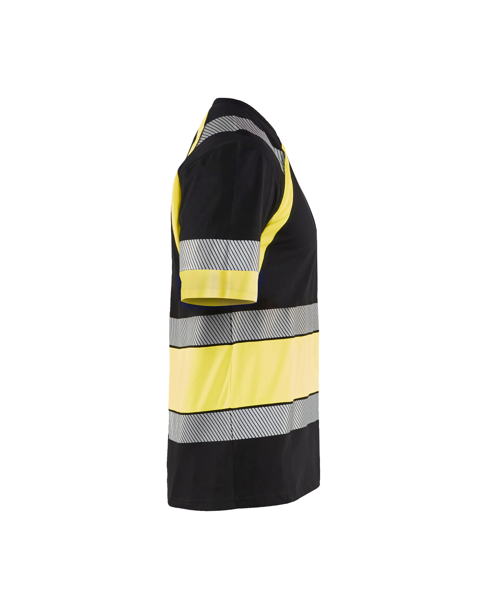 Blåkläder T-shirt High Vis 3421 - Zwart / High Vis Geel zijkant