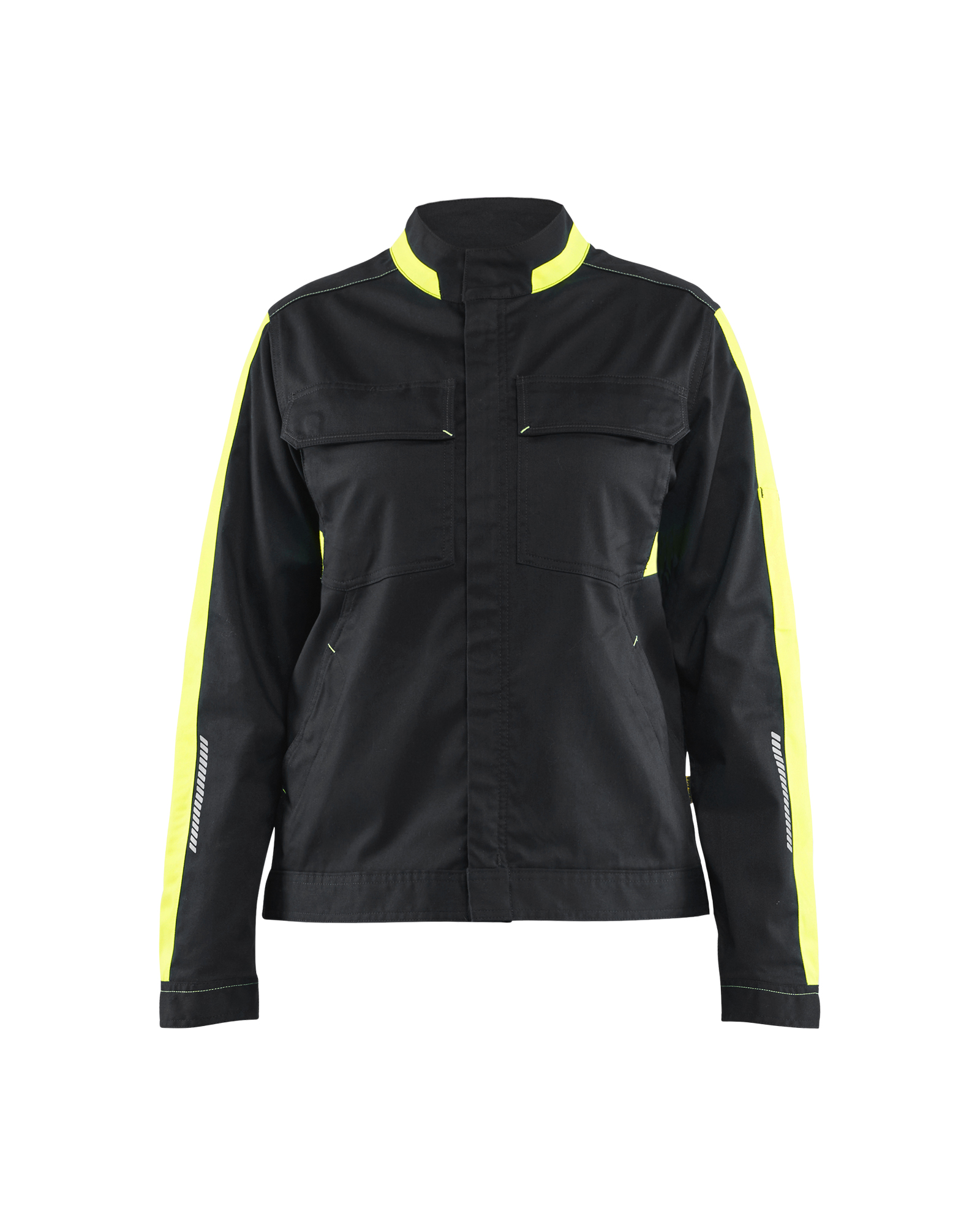 Blåkläder Dames Industrie jack stretch 4443 - Zwart / High Vis Geel voorkant