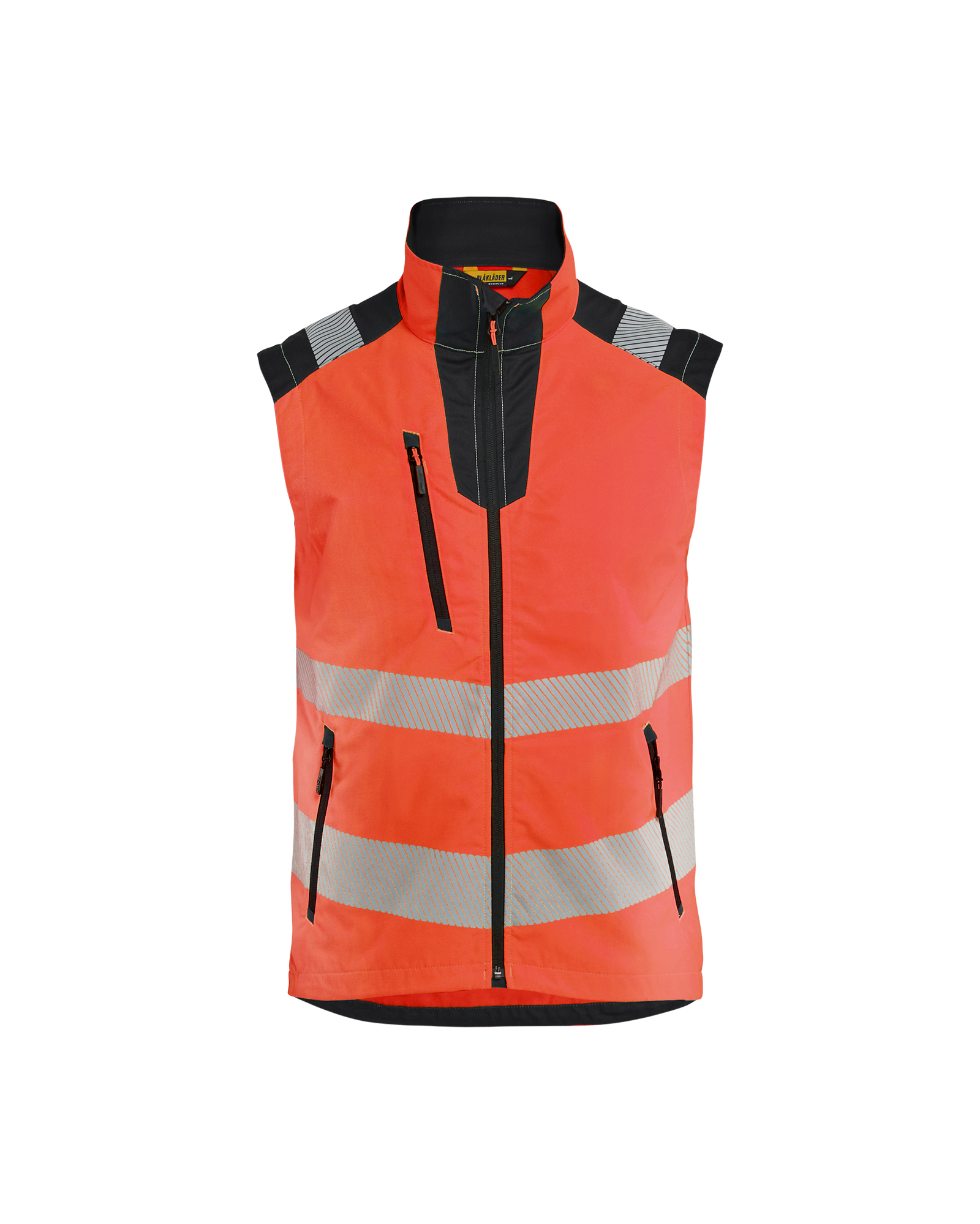 Blåkläder Bodywarmer High Vis 3085 - High Vis Rood/Zwart voorkant