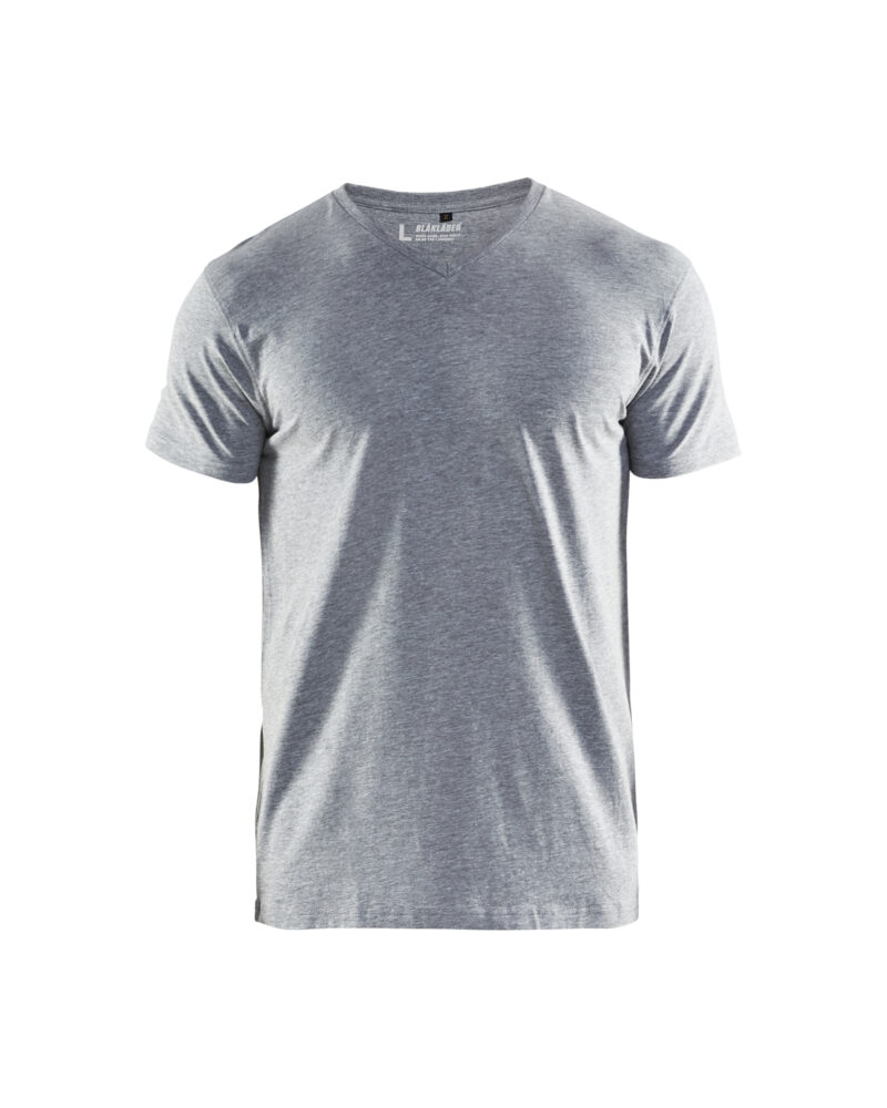 Blåkläder T-Shirt V-hals 3360 - Grijs Melee voorkant