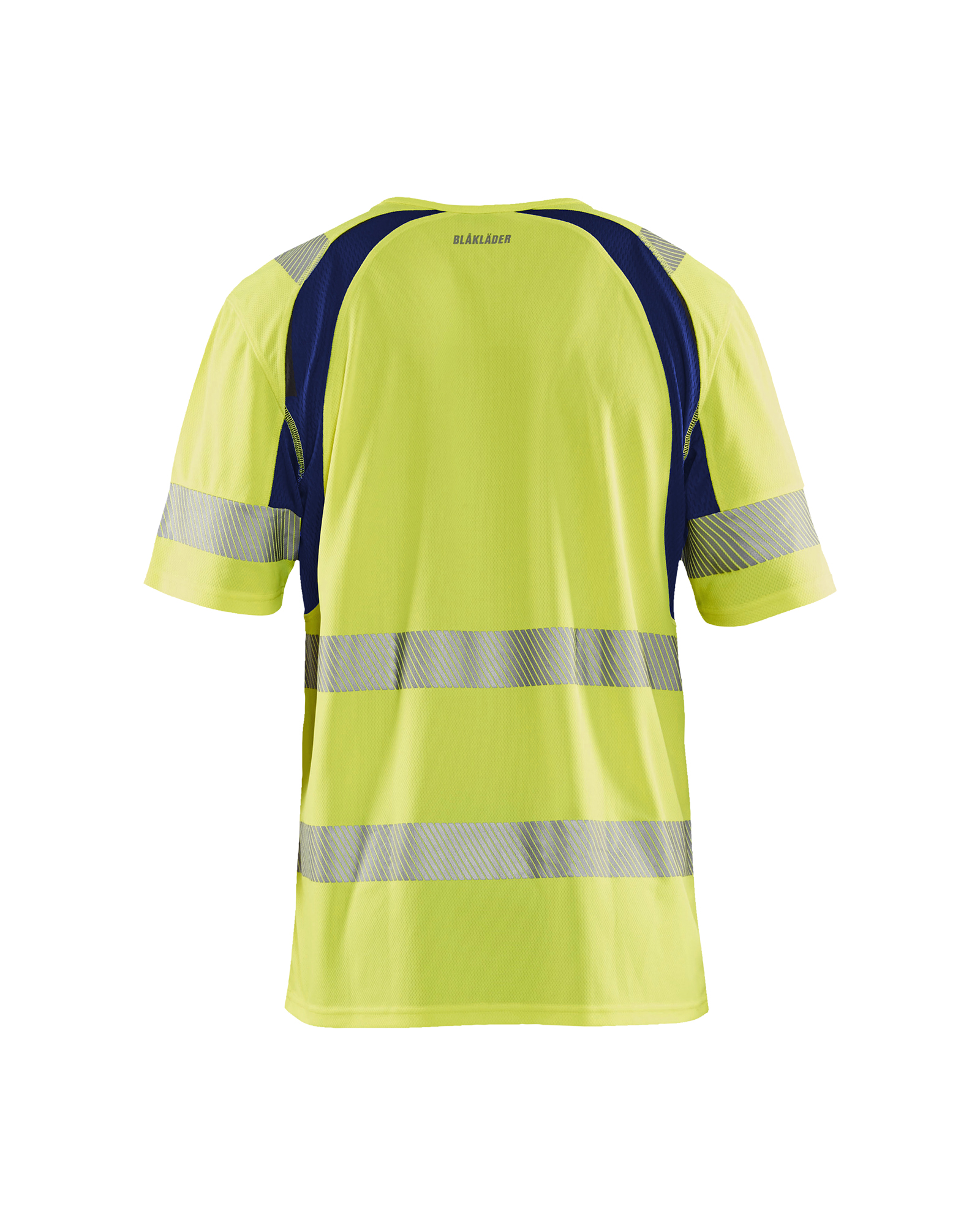 Blåkläder UV-T-shirt High Vis 3397 - High Vis Geel/Marineblauw achterkant