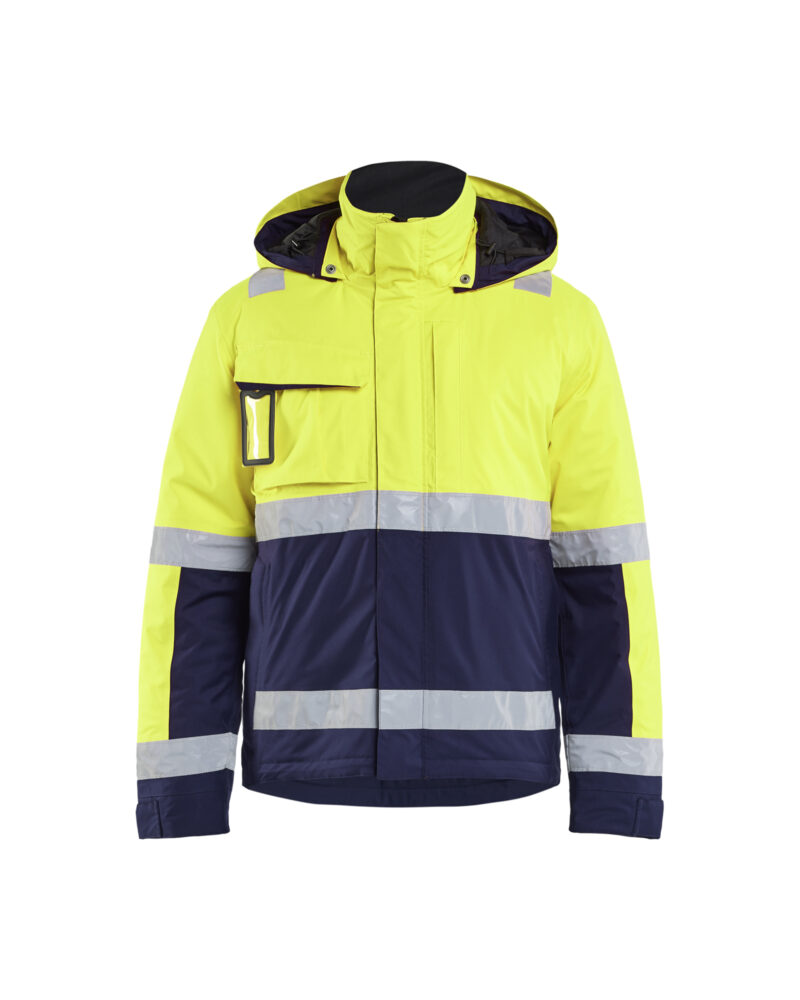 Blåkläder Winterjas High Vis 4870 - High Vis Geel/Marineblauw voorkant