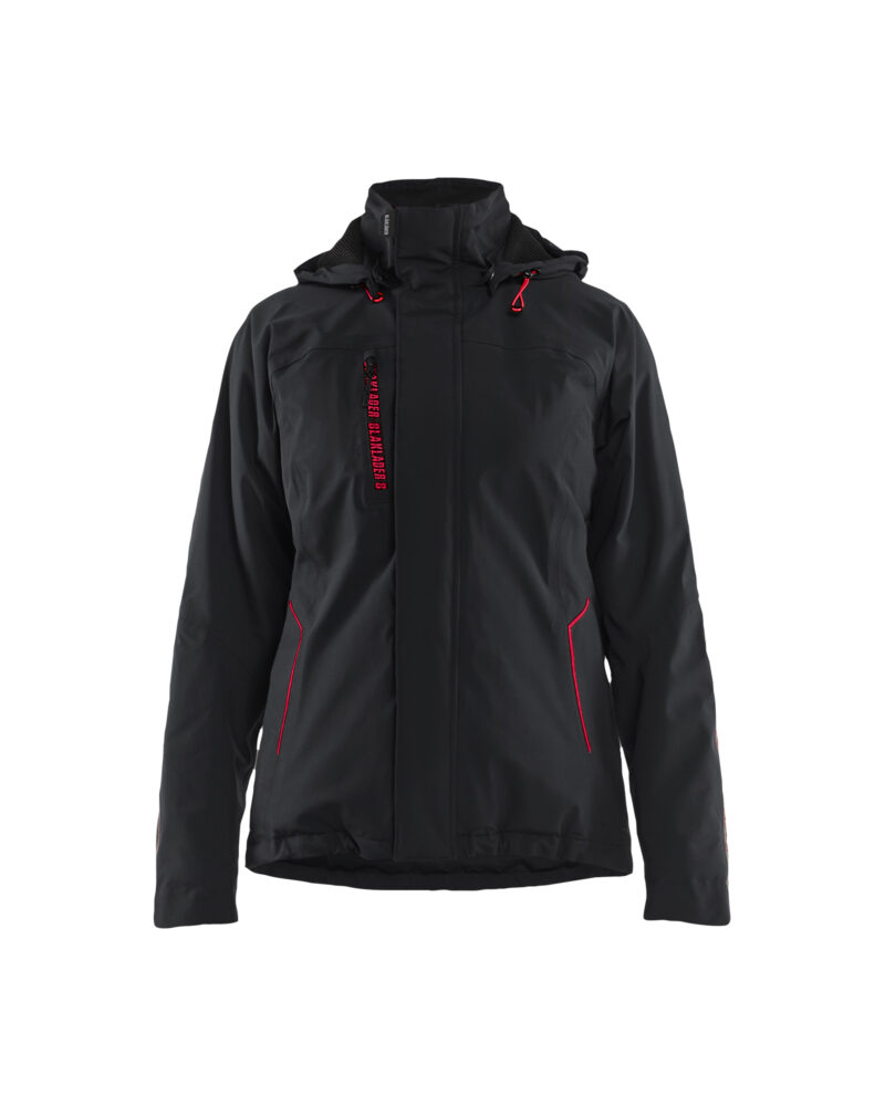 Blåkläder Dames Lichtgewicht winterjas 4-weg stretch 4408 - Zwart/Rood voorkant