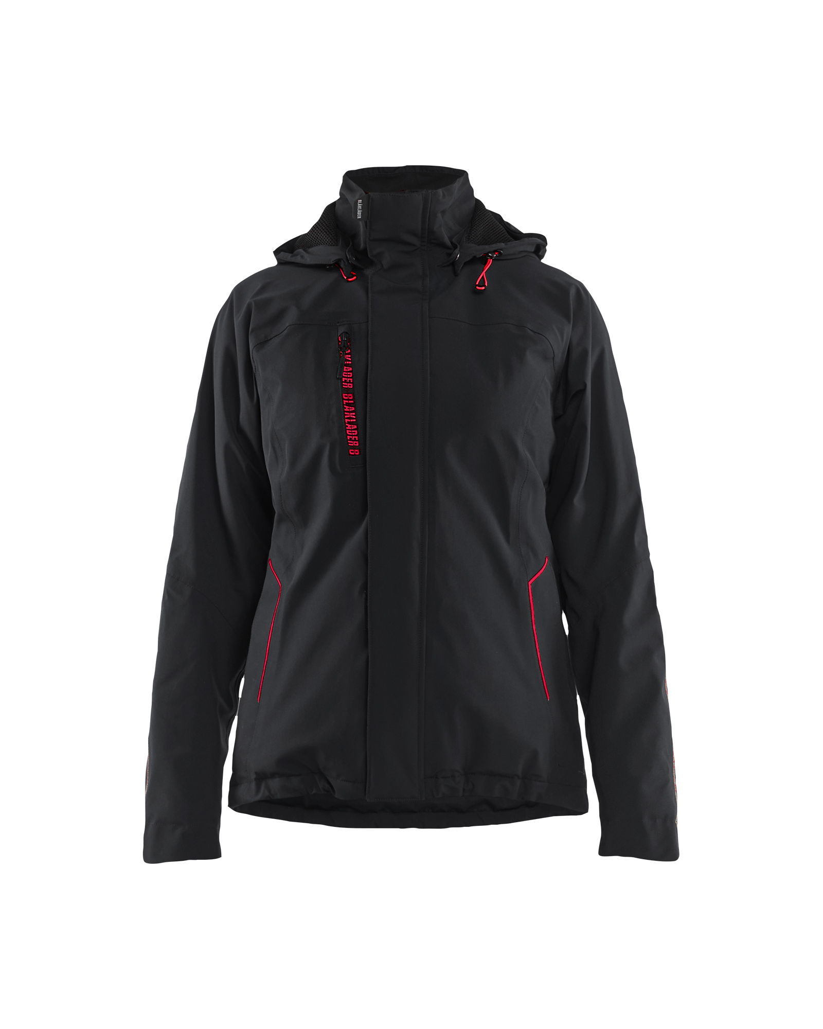 Blåkläder Dames Lichtgewicht winterjas 4-weg stretch 4408 - Zwart/Rood voorkant