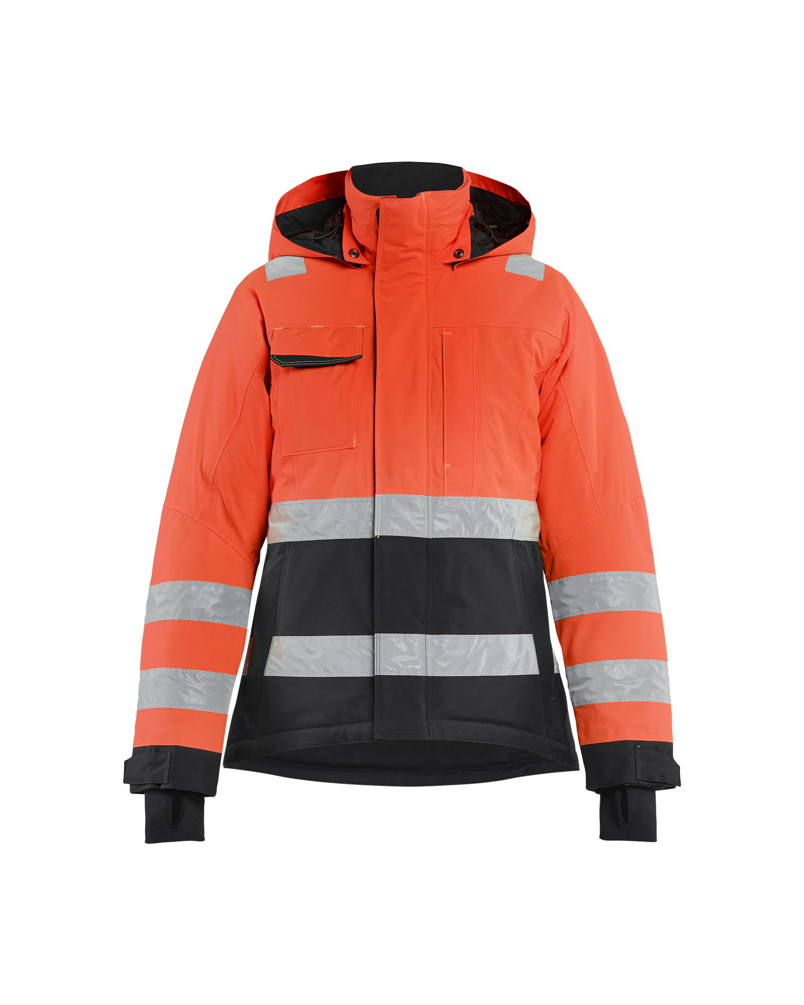 Blåkläder Dames Winterjas High Vis 4872 - High Vis Rood/Zwart voorkant