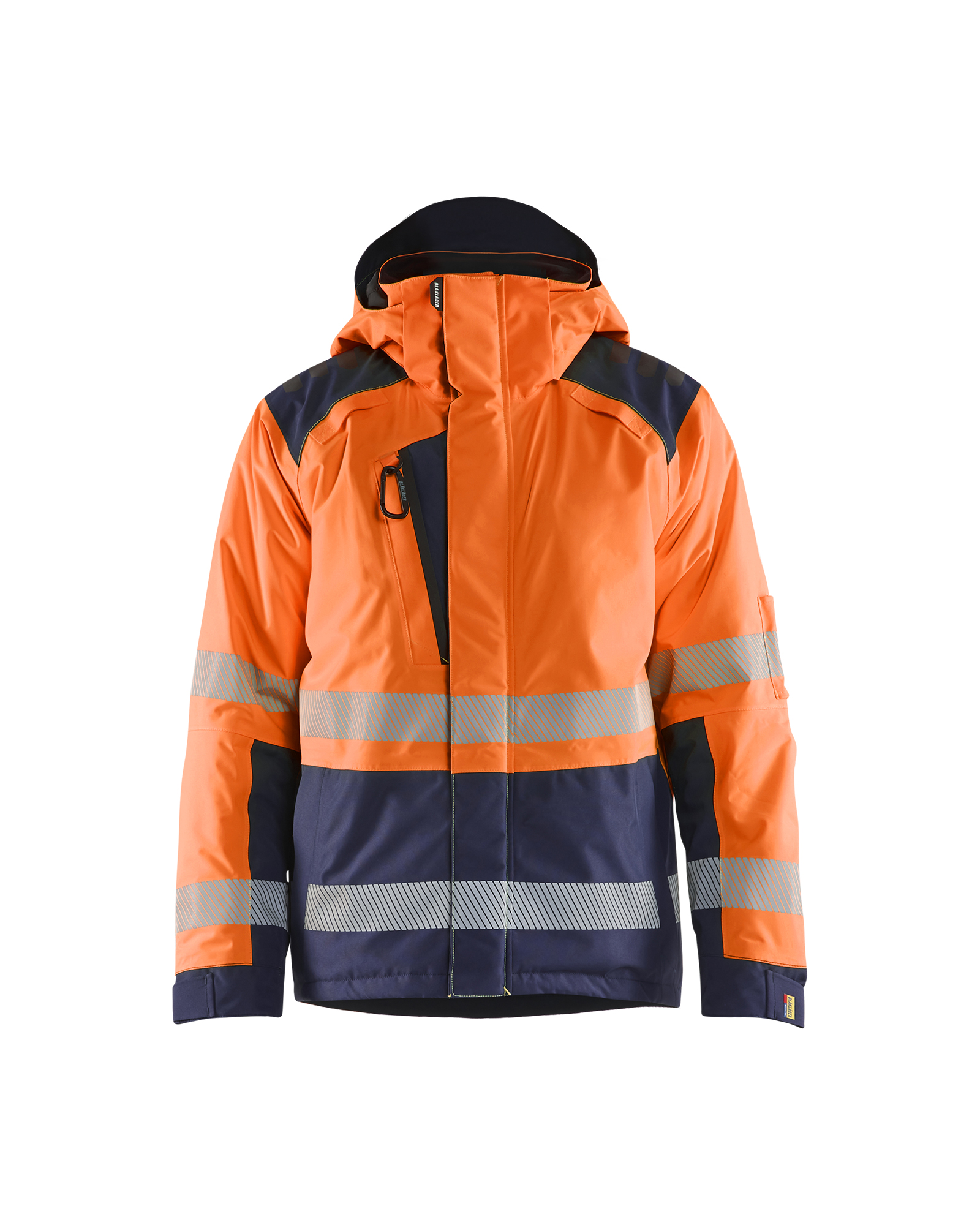 Blåkläder Winterjas High Vis 4455 - High Vis Oranje/Marineblauw voorkant
