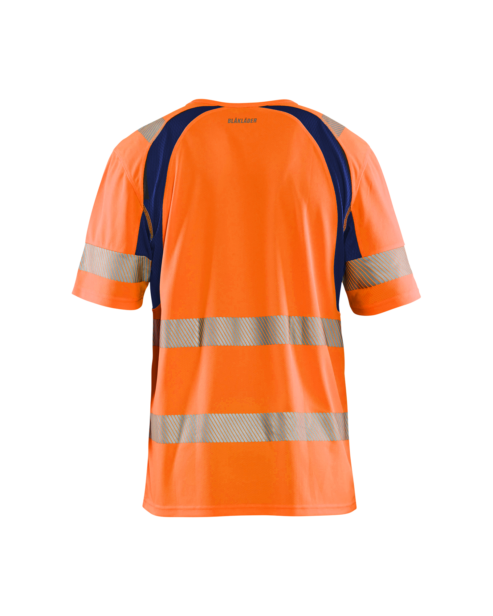 Blåkläder UV-T-shirt High Vis 3397 - High Vis Oranje/Marineblauw achterkant