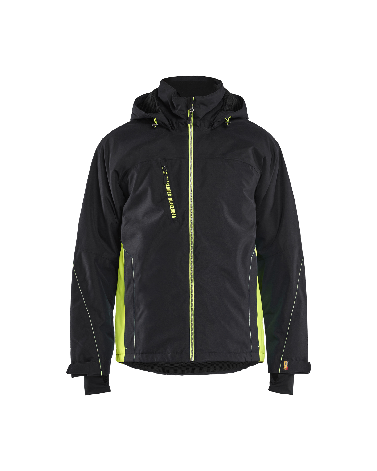 Blåkläder Lichtgewicht winterjas 4890 - Zwart / High Vis Geel voorkant