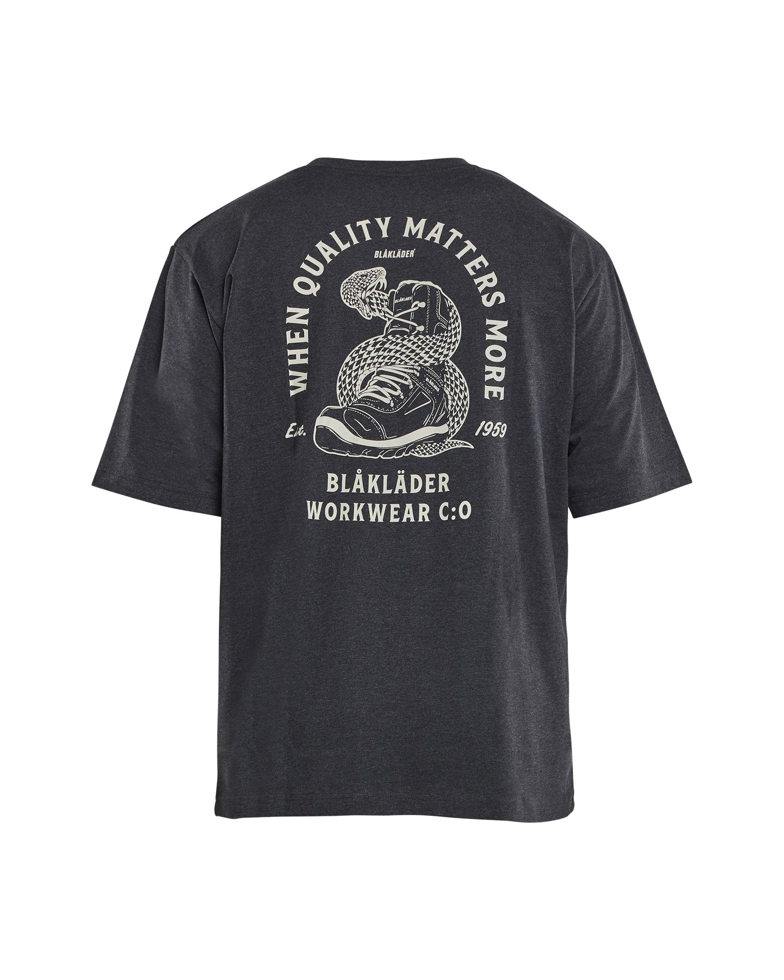 Blåkläder T-shirt Limited Snake 9427 - Zwart melee achterkant