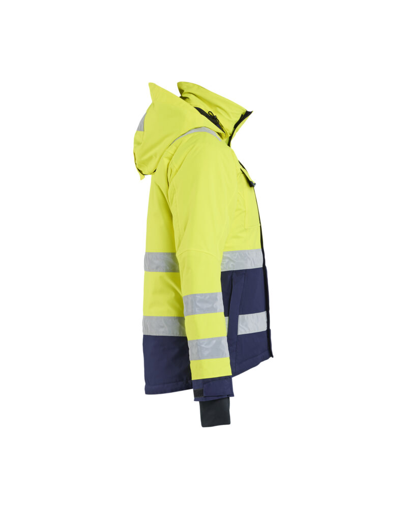 Blåkläder Dames Winterjas High Vis 4872 - High Vis Geel/Marineblauw zijkant