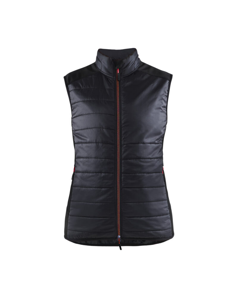 Blåkläder Dames gevoerde bodywarmer 3864 - Zwart/Rood voorkant
