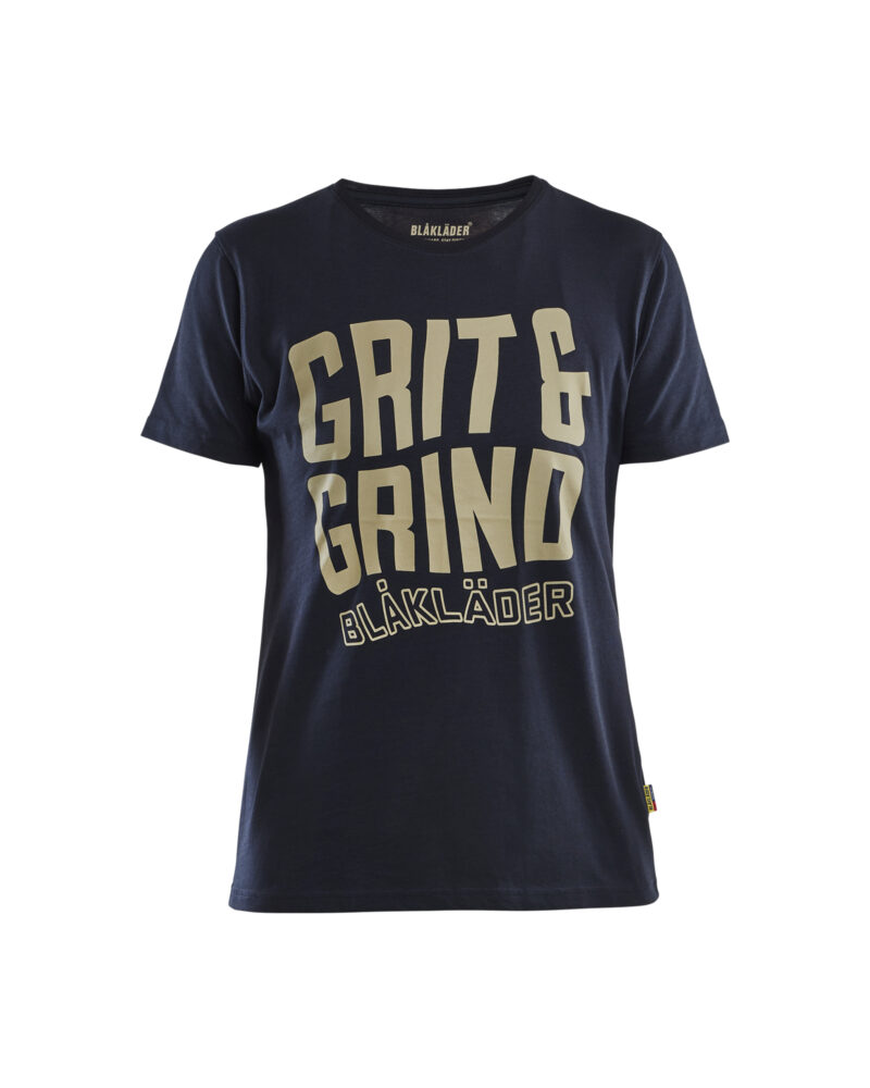 Blåkläder Dames T-shirt Grit & Grind 9409 - Donker Marineblauw voorkant