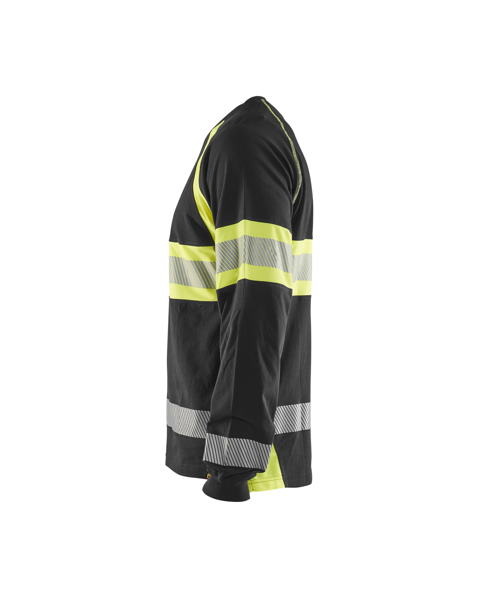 Blåkläder T-shirt lange mouwen High Vis 3510 - Zwart / High Vis Geel zijkant