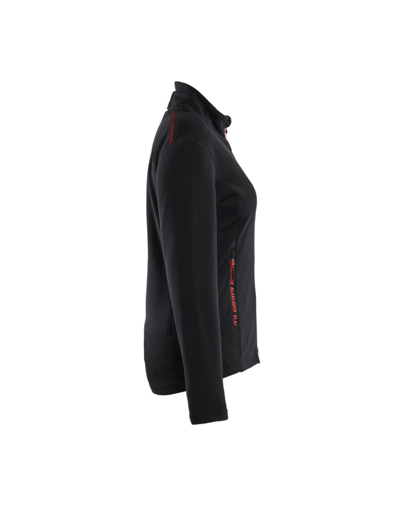 Blåkläder Dames Microfleecevest 4766 - Zwart/Rood zijkant