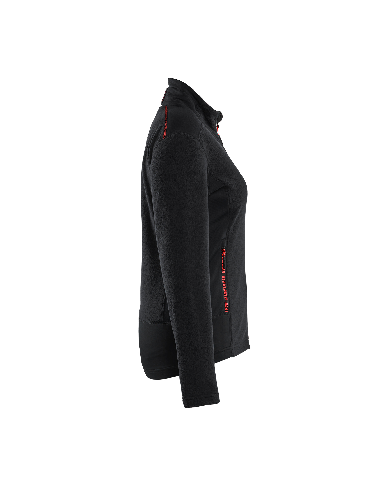 Blåkläder Dames Microfleecevest 4766 - Zwart/Rood zijkant