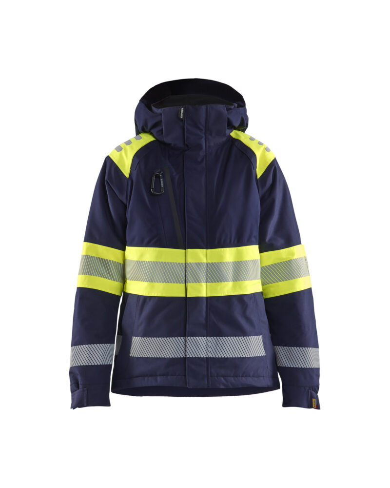 Blåkläder Dames Winterjas High Vis 4470 - Marine / High Vis Geel voorkant