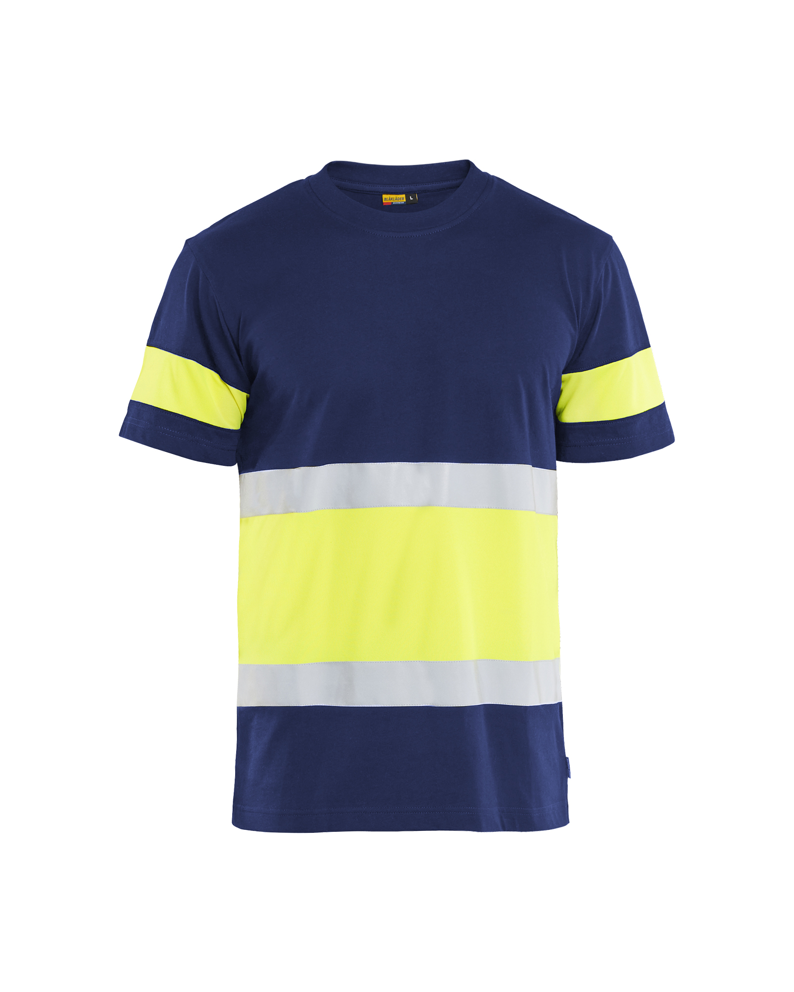 Blåkläder T-shirt High Vis 3387 - Marine / High Vis Geel voorkant