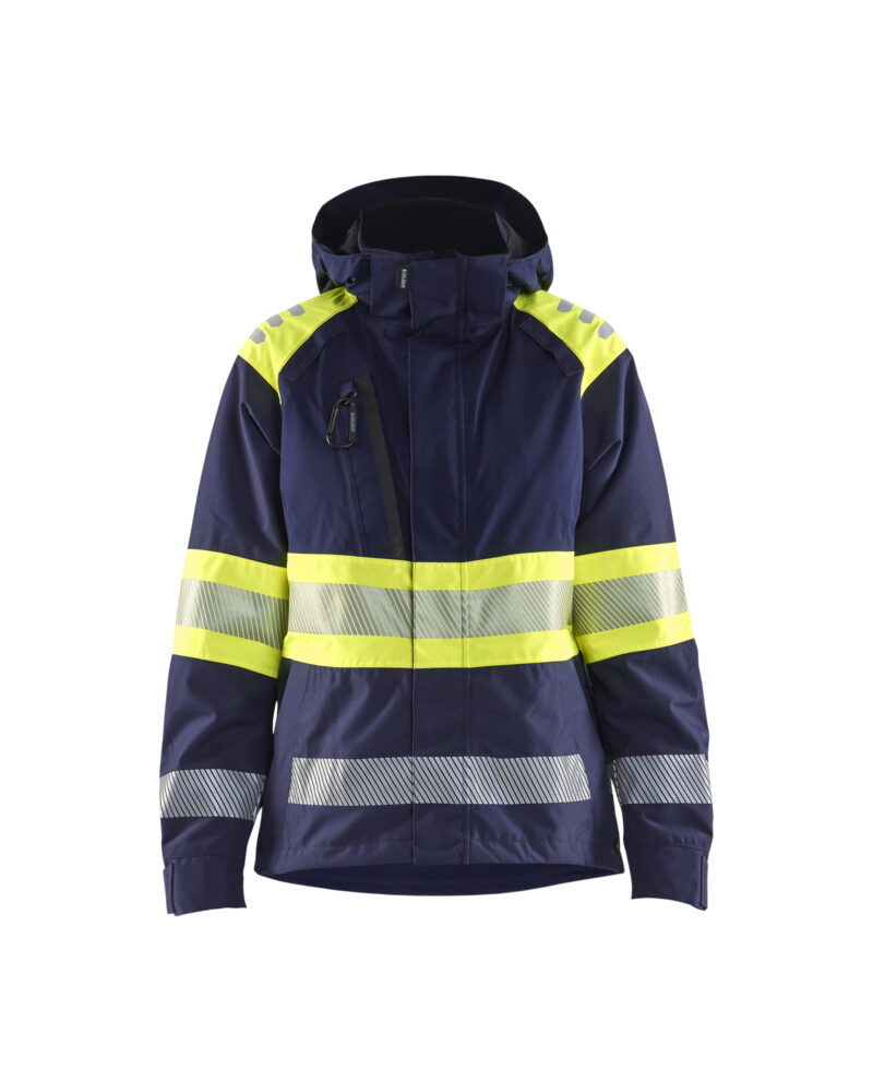 Blåkläder Dames Shell jack High Vis 4430 - Marine / High Vis Geel voorkant
