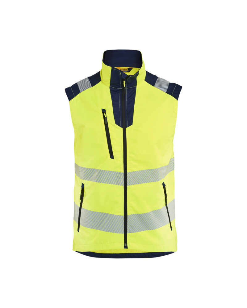 Blåkläder Bodywarmer High Vis 3085 - High Vis Geel/Marineblauw voorkant
