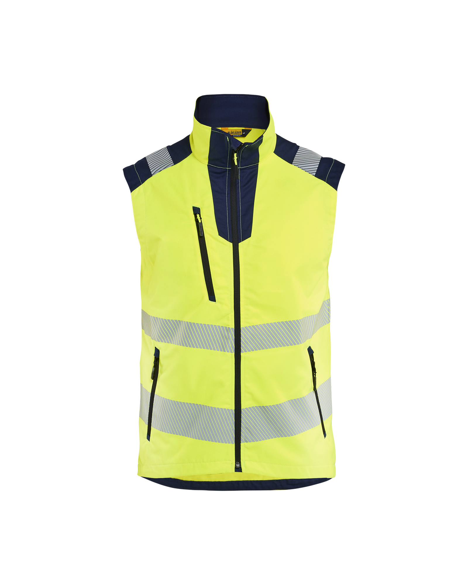 Blåkläder Bodywarmer High Vis 3085 - High Vis Geel/Marineblauw voorkant