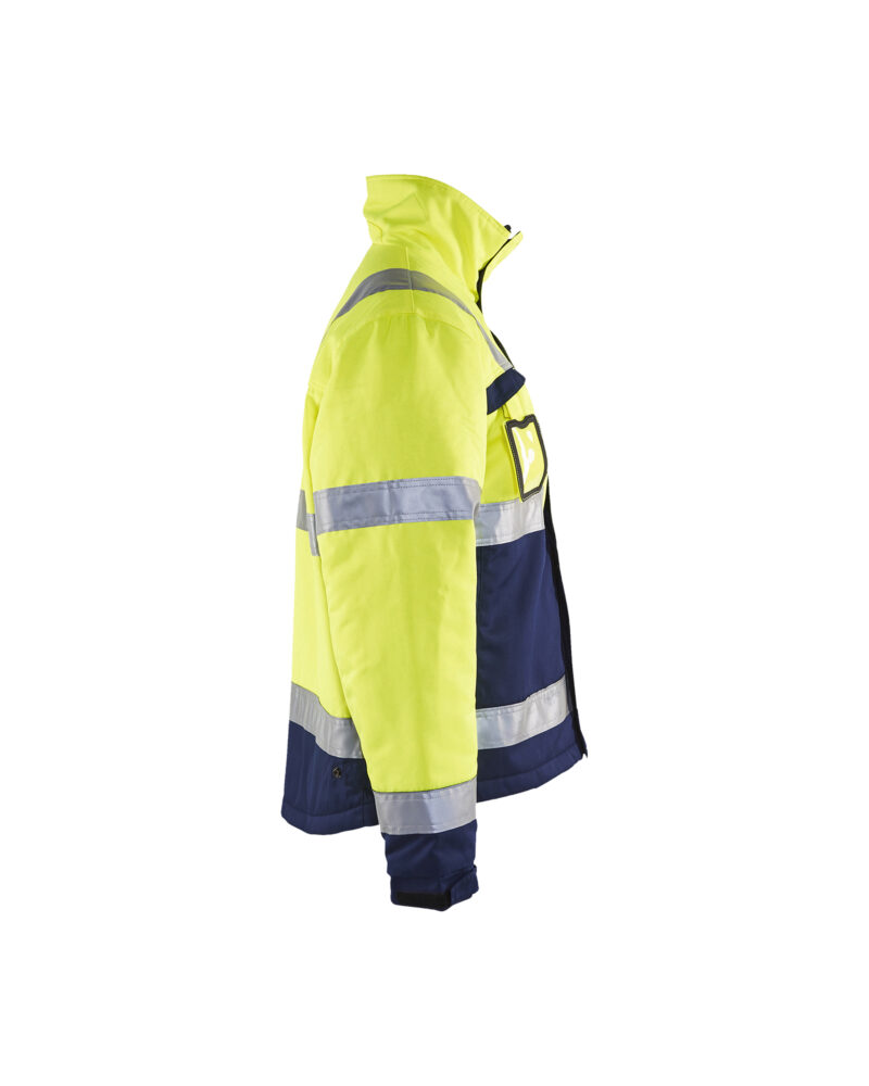 Blåkläder Winterjas High Vis 4862 - High Vis Geel/Marineblauw zijkant
