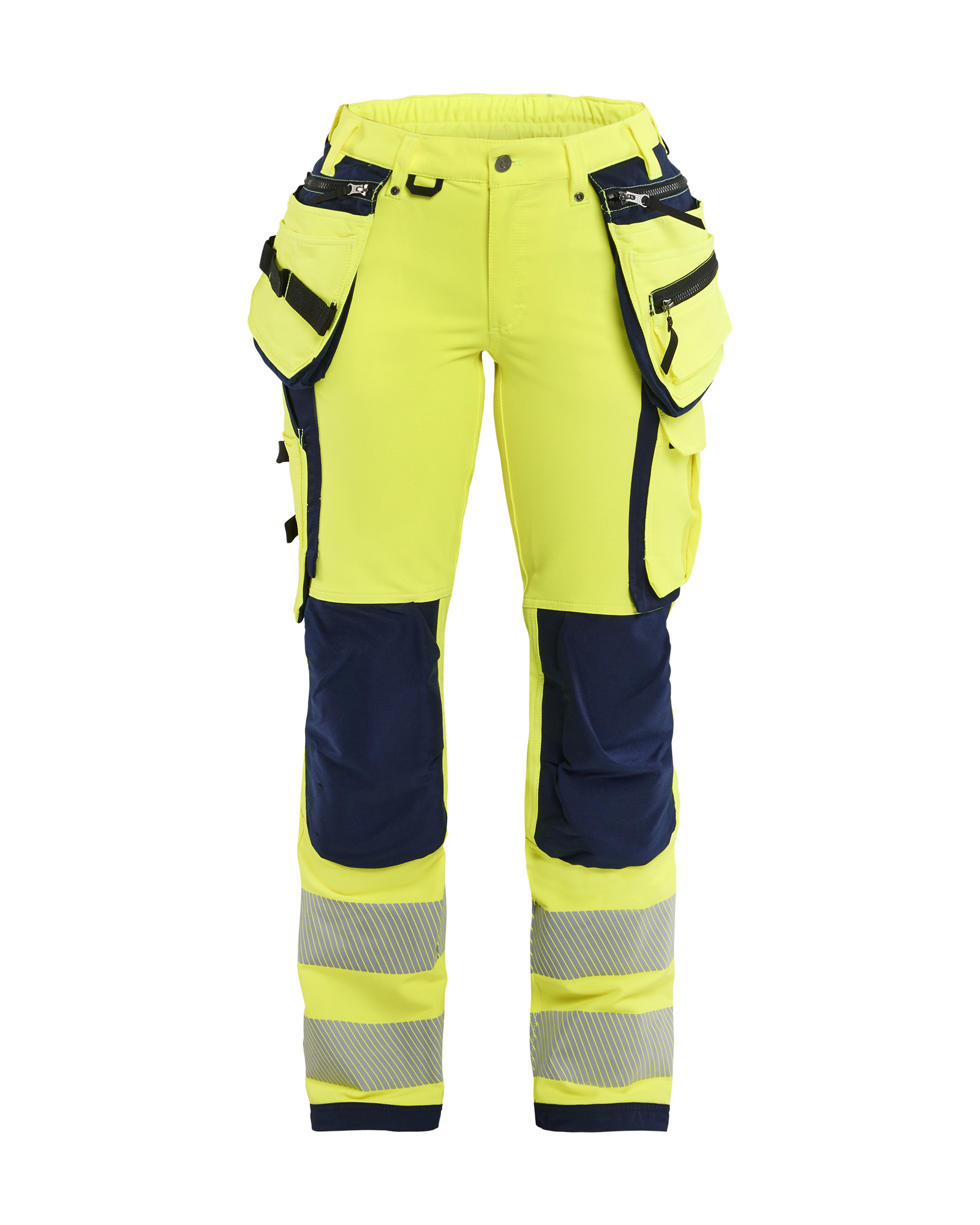Blåkläder Dames High Vis werkbroek 4-weg stretch met gereedschapszakken 7197 - voorkant