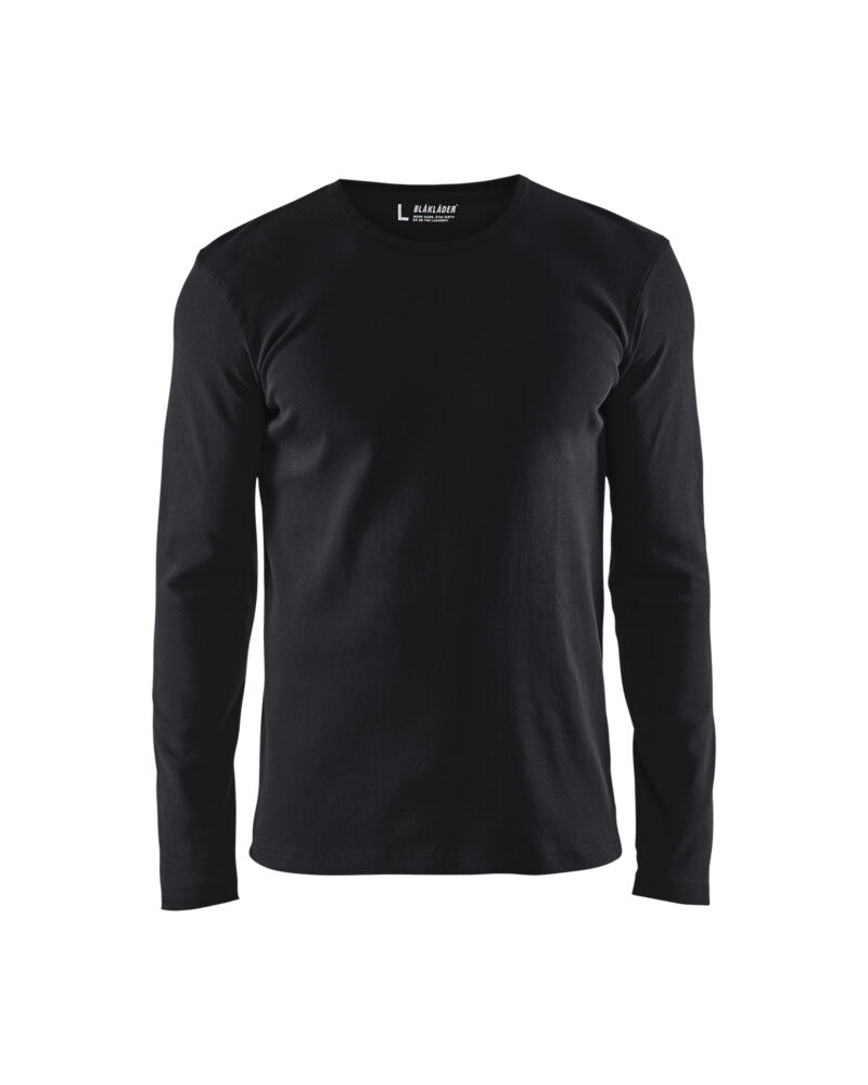 Blåkläder T-shirt lange mouwen katoen 3314 - Zwart voorkant