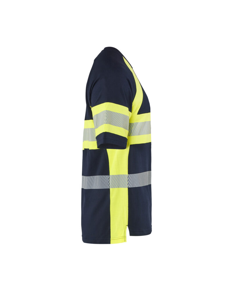 Blåkläder Multinorm UV-T-shirt Inherent 3519 - Marine / High Vis Geel zijkant