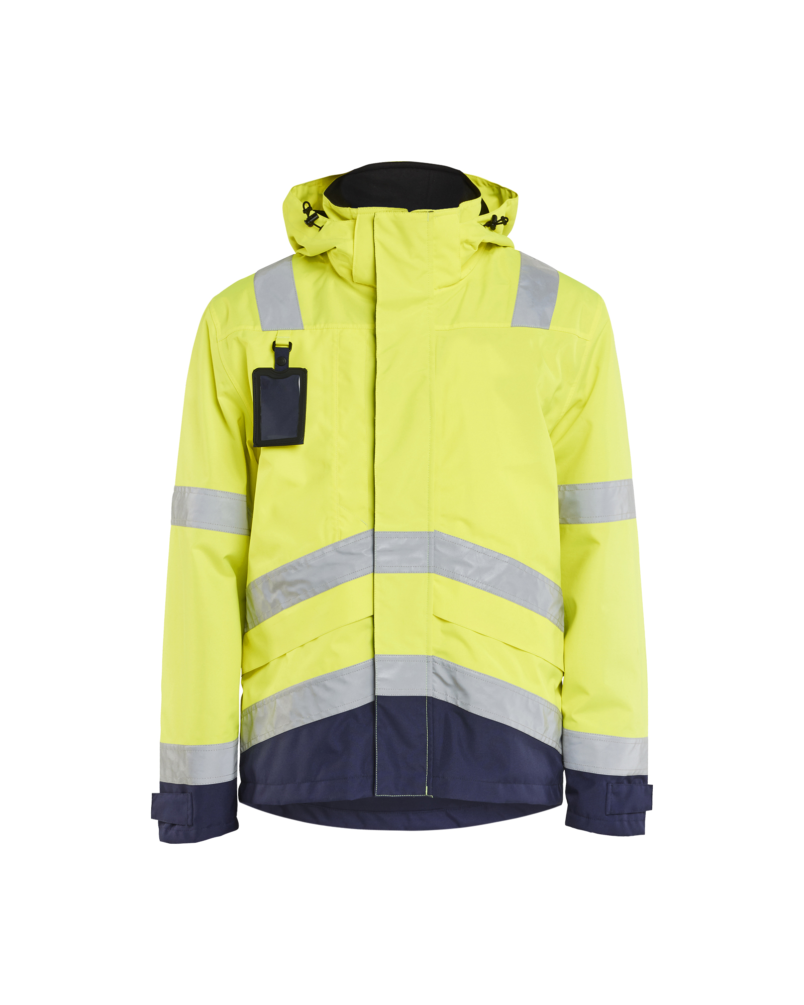 Blåkläder Shell Jack. Ongevoerd High Vis 4837 - High Vis Geel/Marineblauw voorkant