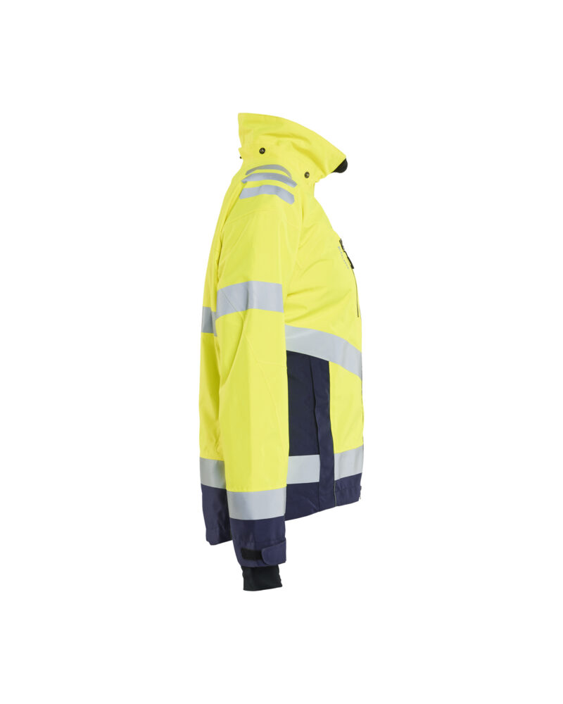 Blåkläder Dames Shell Jack High Vis 4761 - High Vis Geel/Marineblauw zijkant