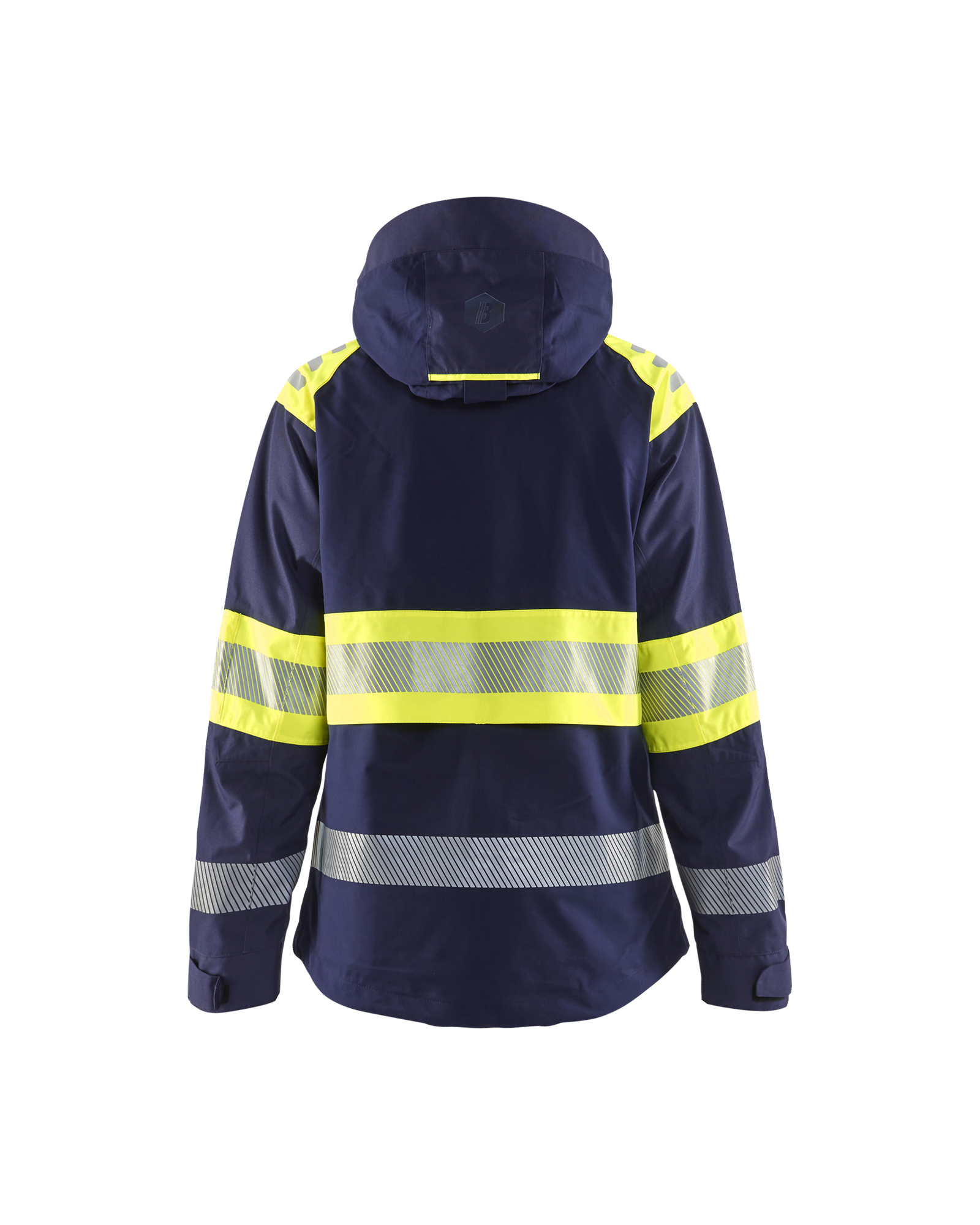 Blåkläder Dames Shell jack High Vis 4430 - Marine / High Vis Geel achterkant