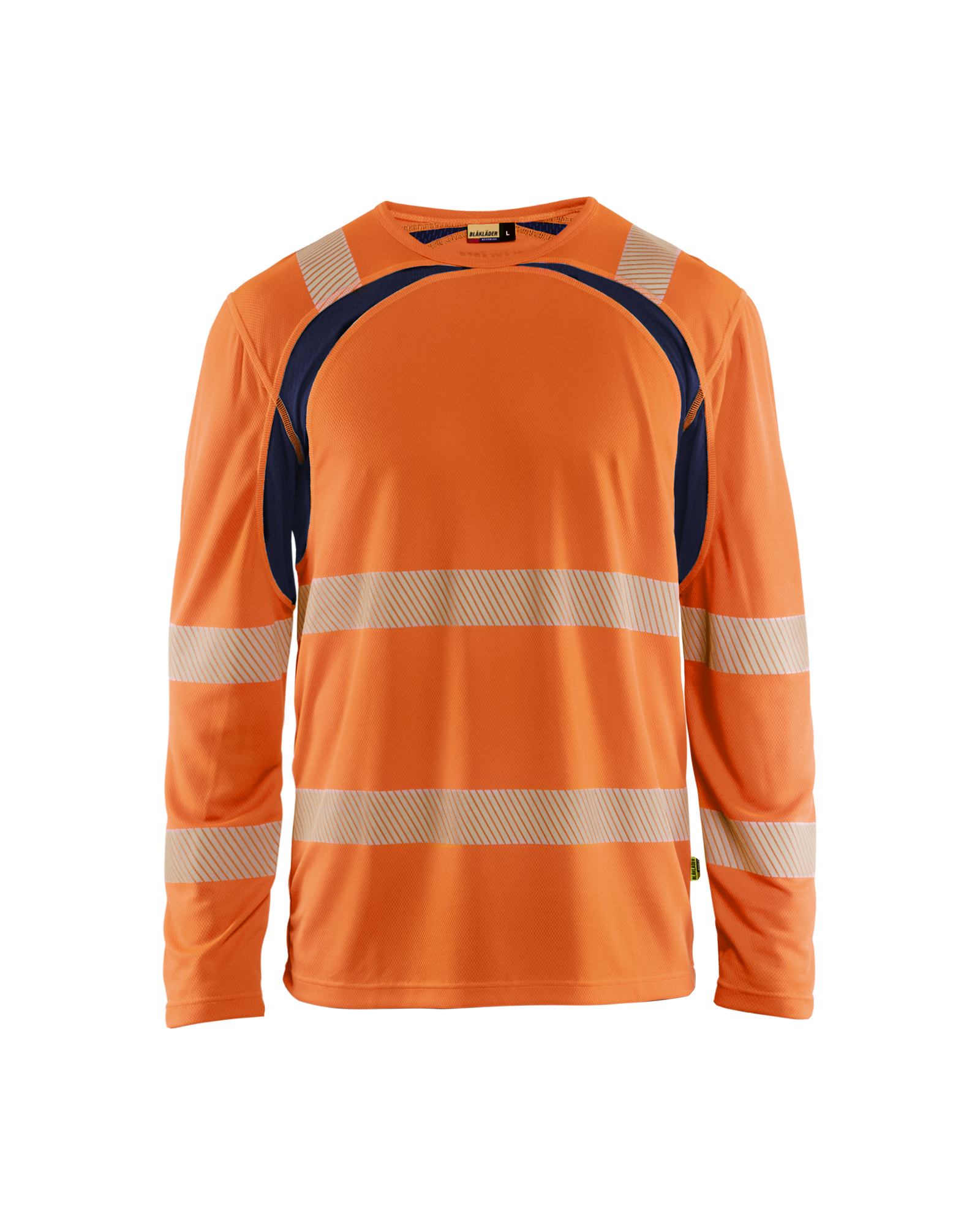 Blåkläder UV-T-shirt lange mouwen High Vis 3599 - High Vis Oranje/Marineblauw voorkant