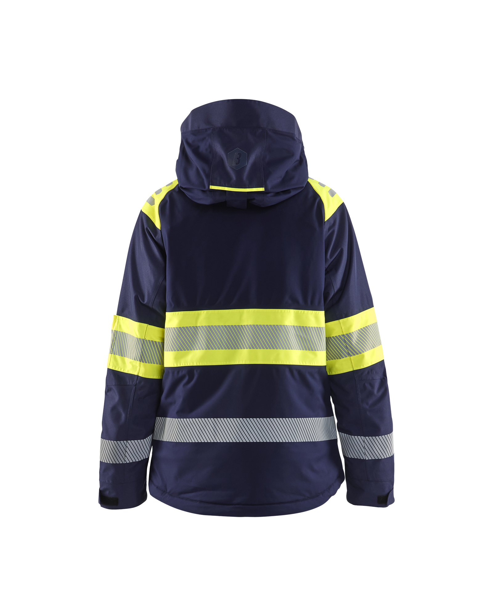 Blåkläder Dames Winterjas High Vis 4470 - Marine / High Vis Geel achterkant