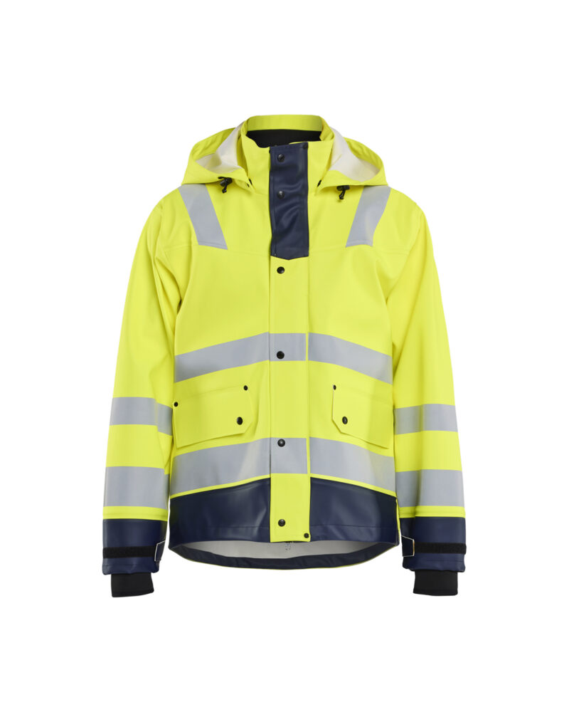 Blåkläder Regenjas High Vis LEVEL 3 4327 - High Vis Geel/Marineblauw voorkant
