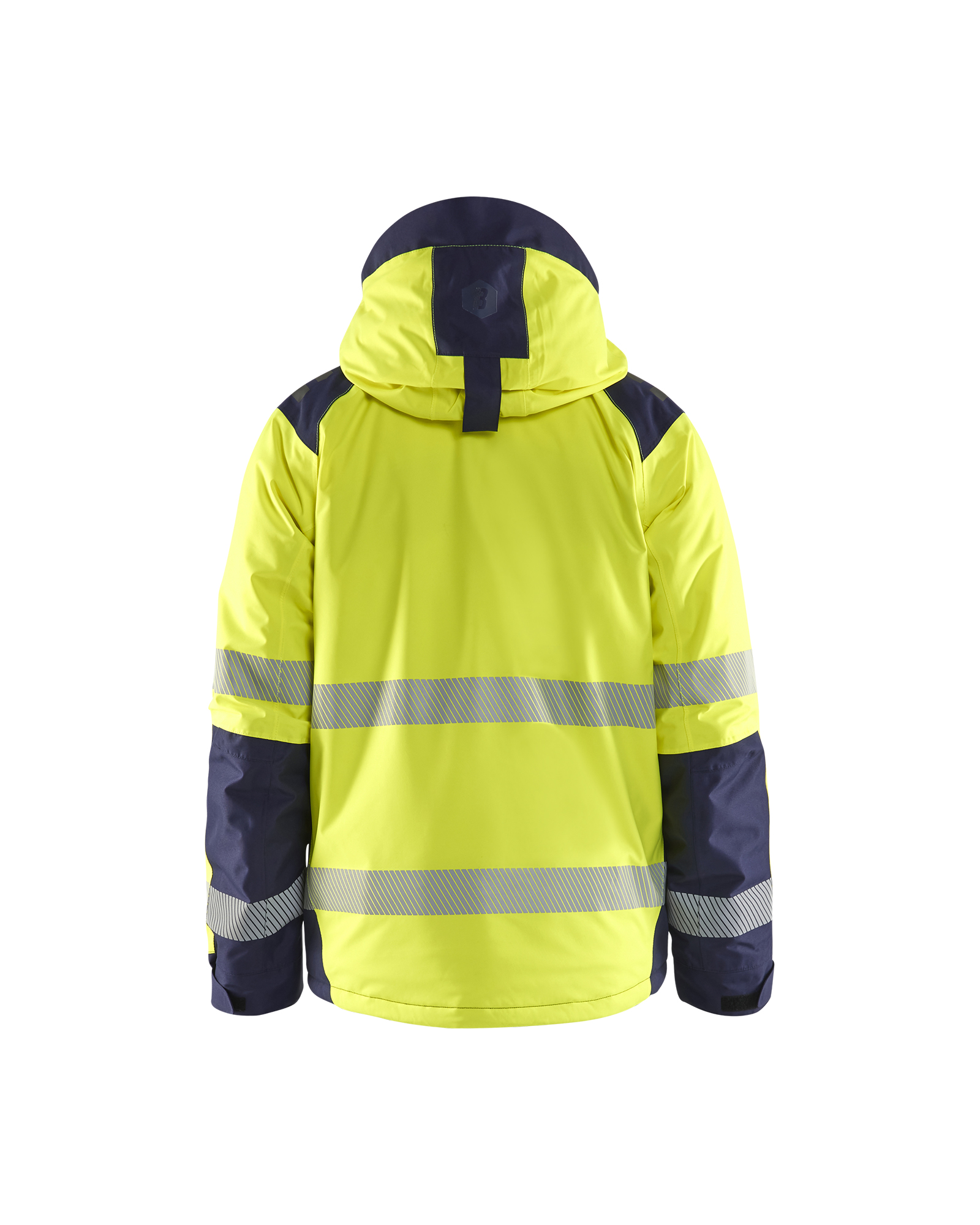 Blåkläder Winterjas High Vis 4455 - High Vis Geel/Marineblauw achterkant