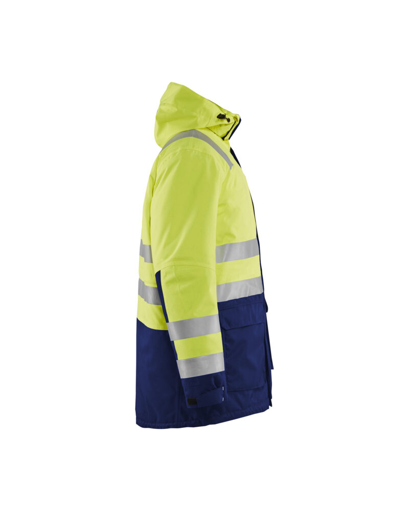 Blåkläder Winterparka High Vis 4495 - High Vis Geel/Marineblauw zijkant
