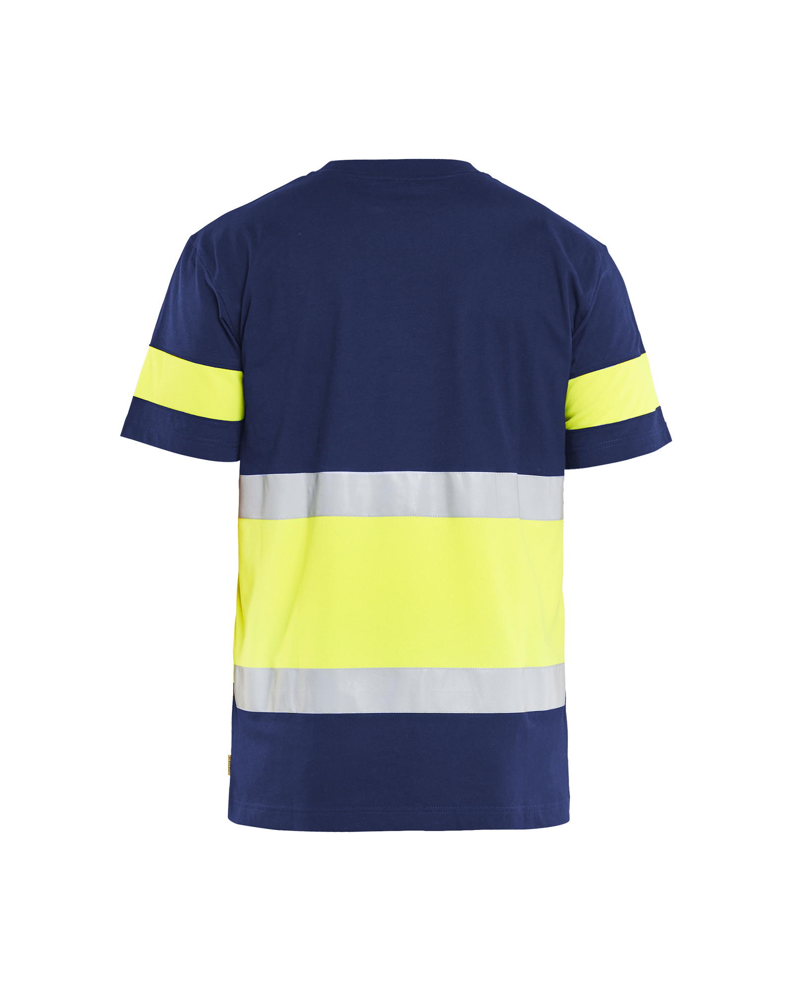 Blåkläder T-shirt High Vis 3387 - Marine / High Vis Geel achterkant