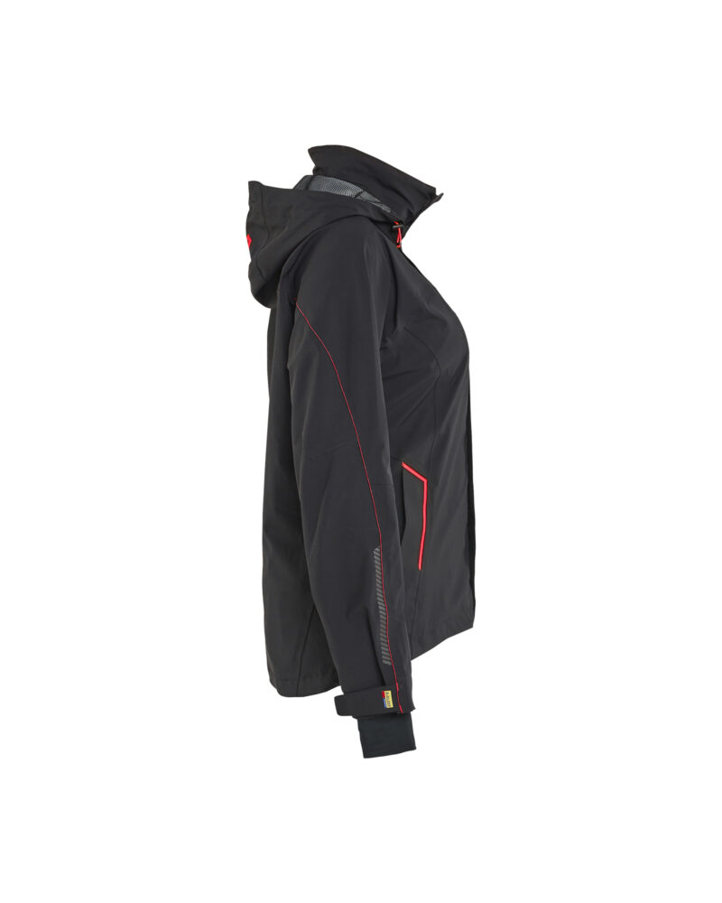 Blåkläder Dames Shell Jack Stretch 4403 - Zwart/Rood zijkant