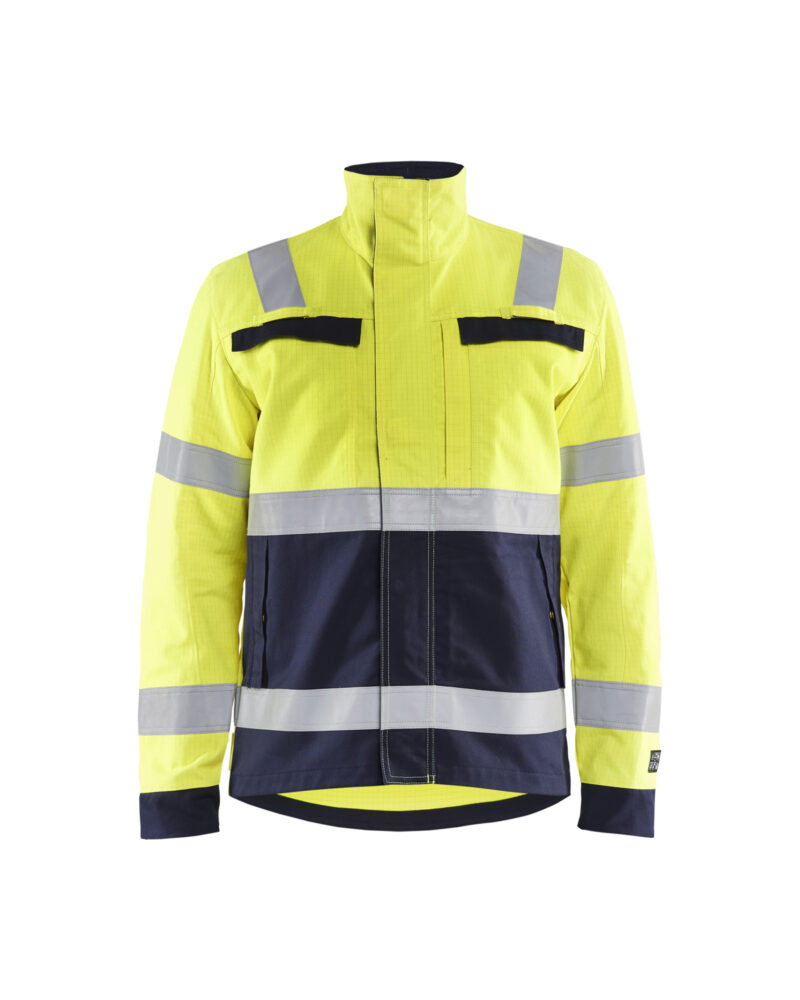 Blåkläder Multinorm jack 4087 - High Vis Geel/Marineblauw voorkant
