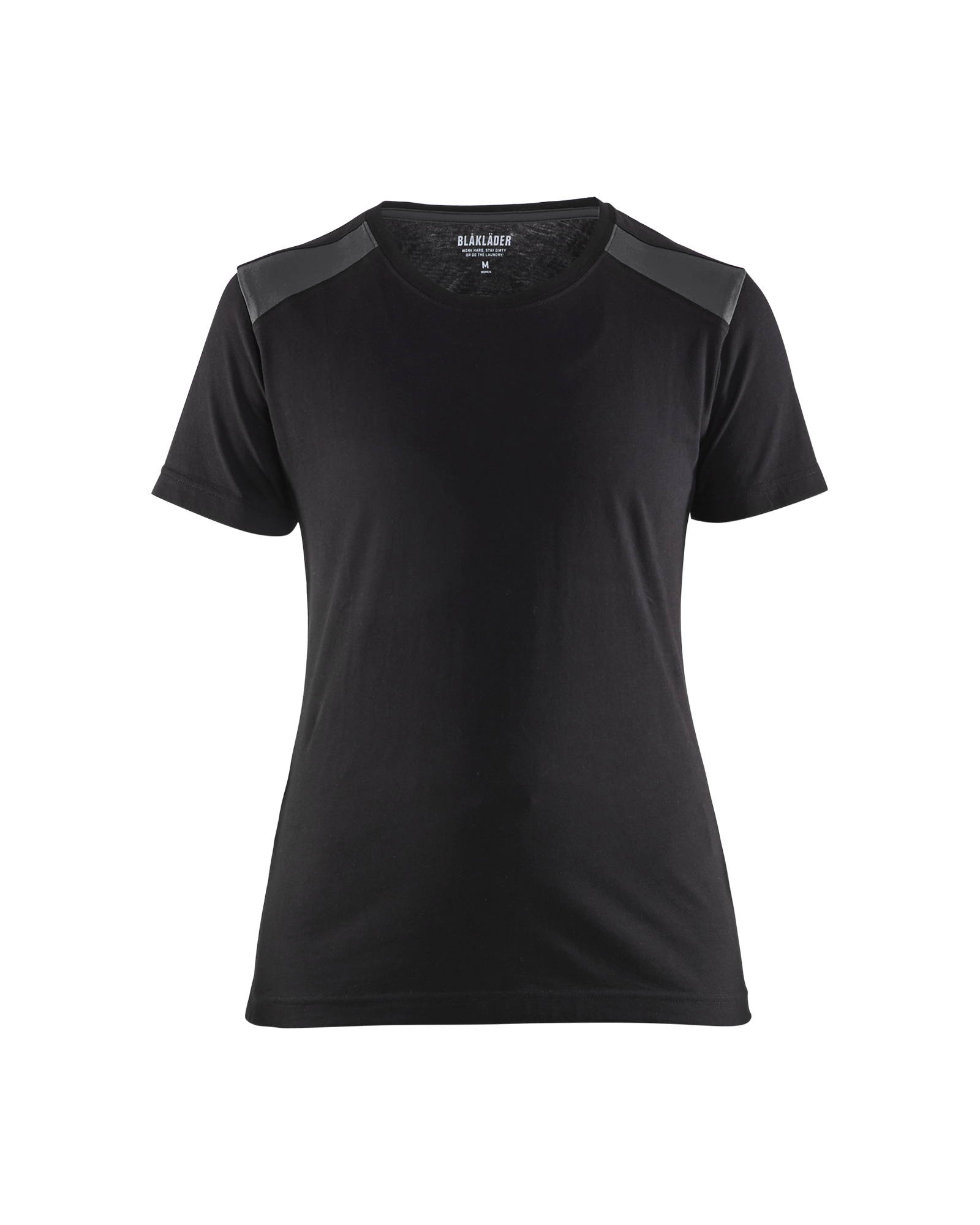 Blåkläder Dames T-shirt bi-colour 3479 - Zwart/Donkergrijs voorkant