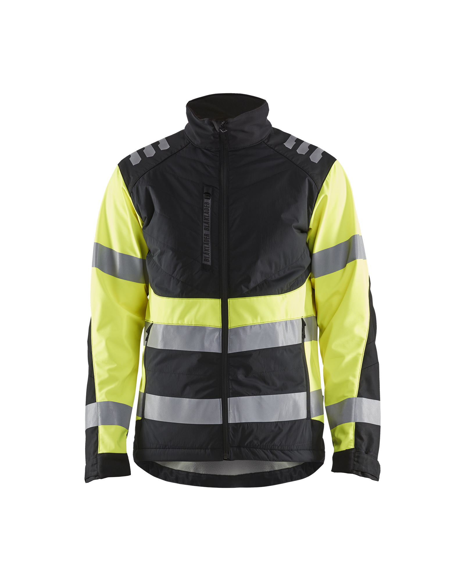 Blåkläder Softshell jack High Vis 4497 - Zwart / High Vis Geel voorkant