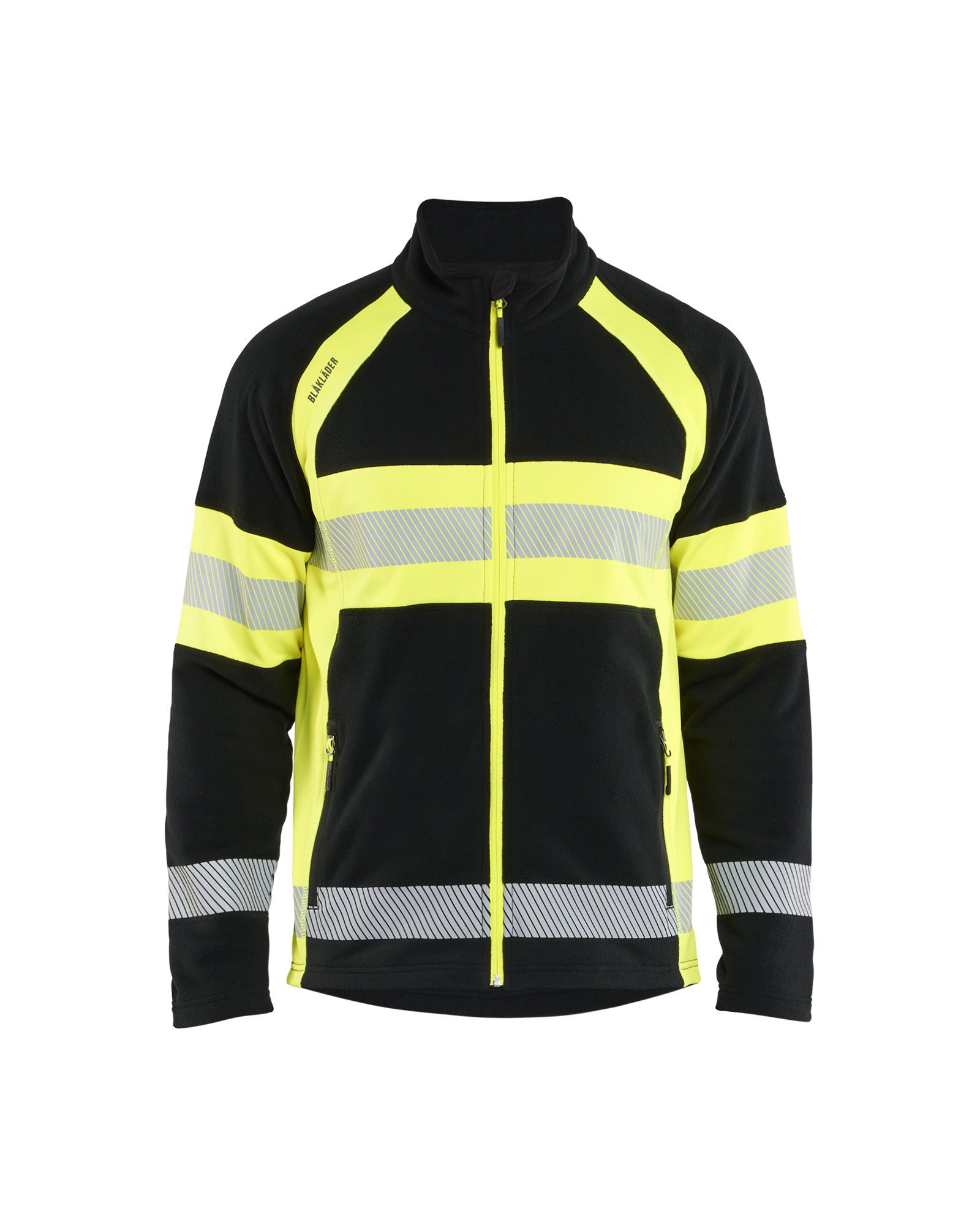Blåkläder Microfleecevest High Vis 4713 - Zwart / High Vis Geel voorkant